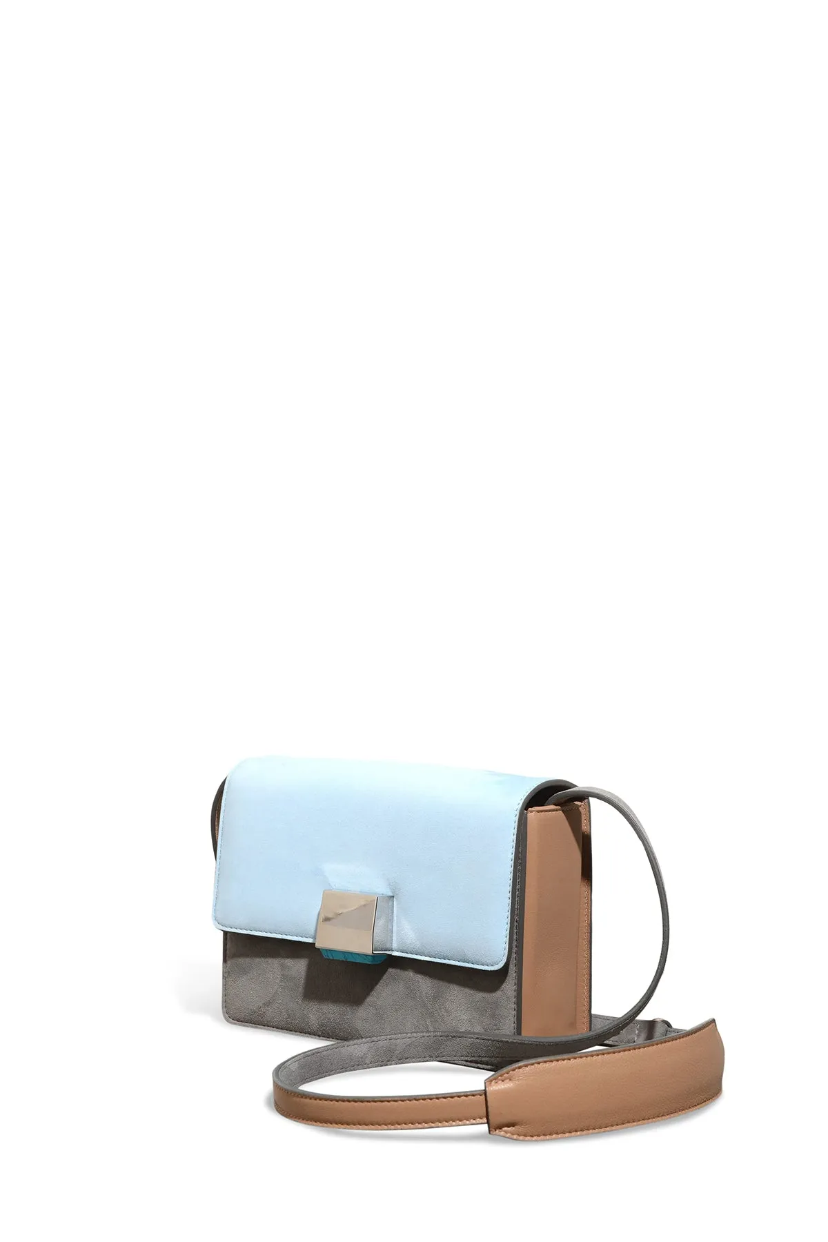Mercedes Flap Bag in Grey, Light Blue & Nude Suede and Nappa Leather sold by Gabriela Hearst product image thumbnail 2