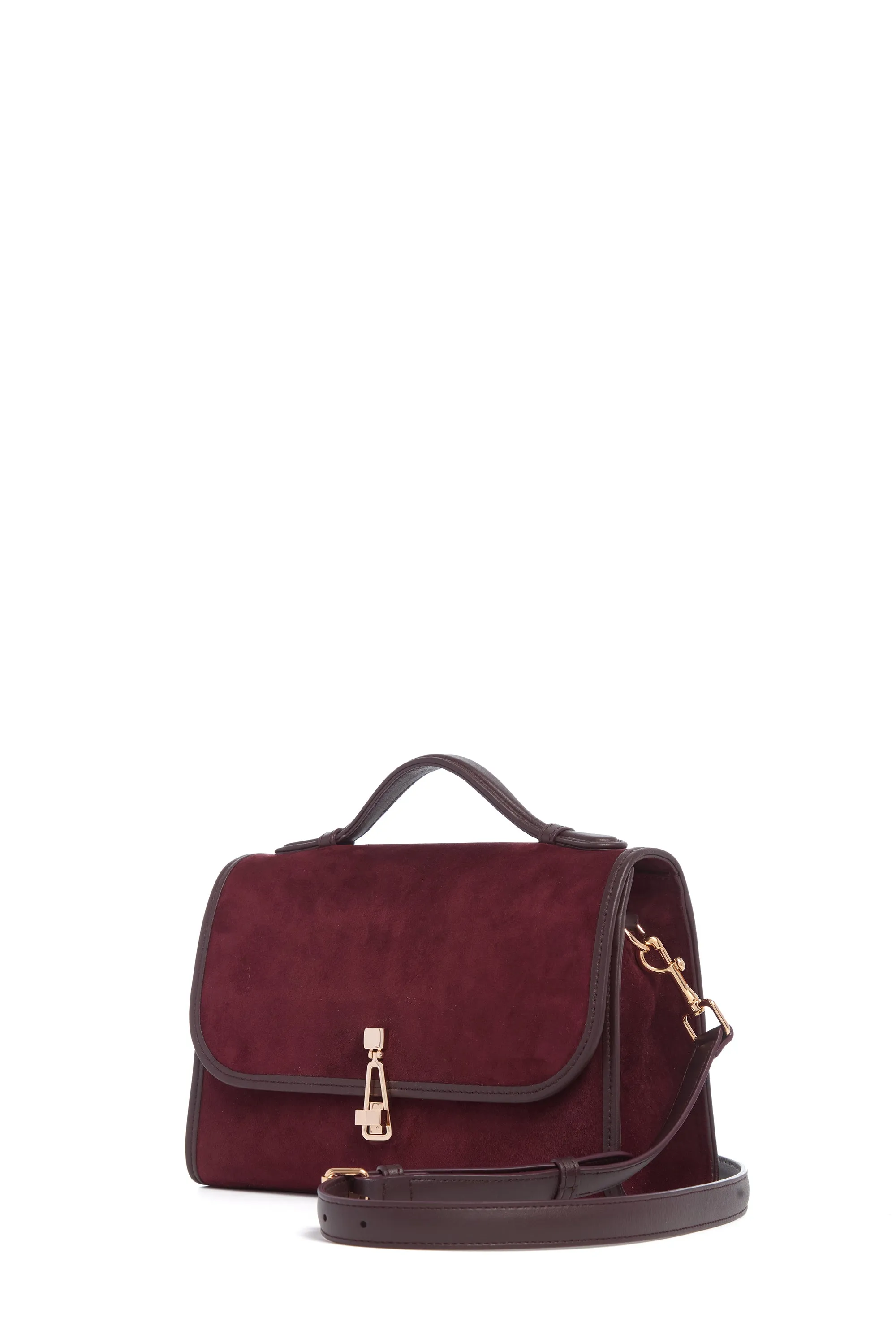 Medium Leonora Flap Bag in Bordeaux Suede sold by Gabriela Hearst product image thumbnail 2