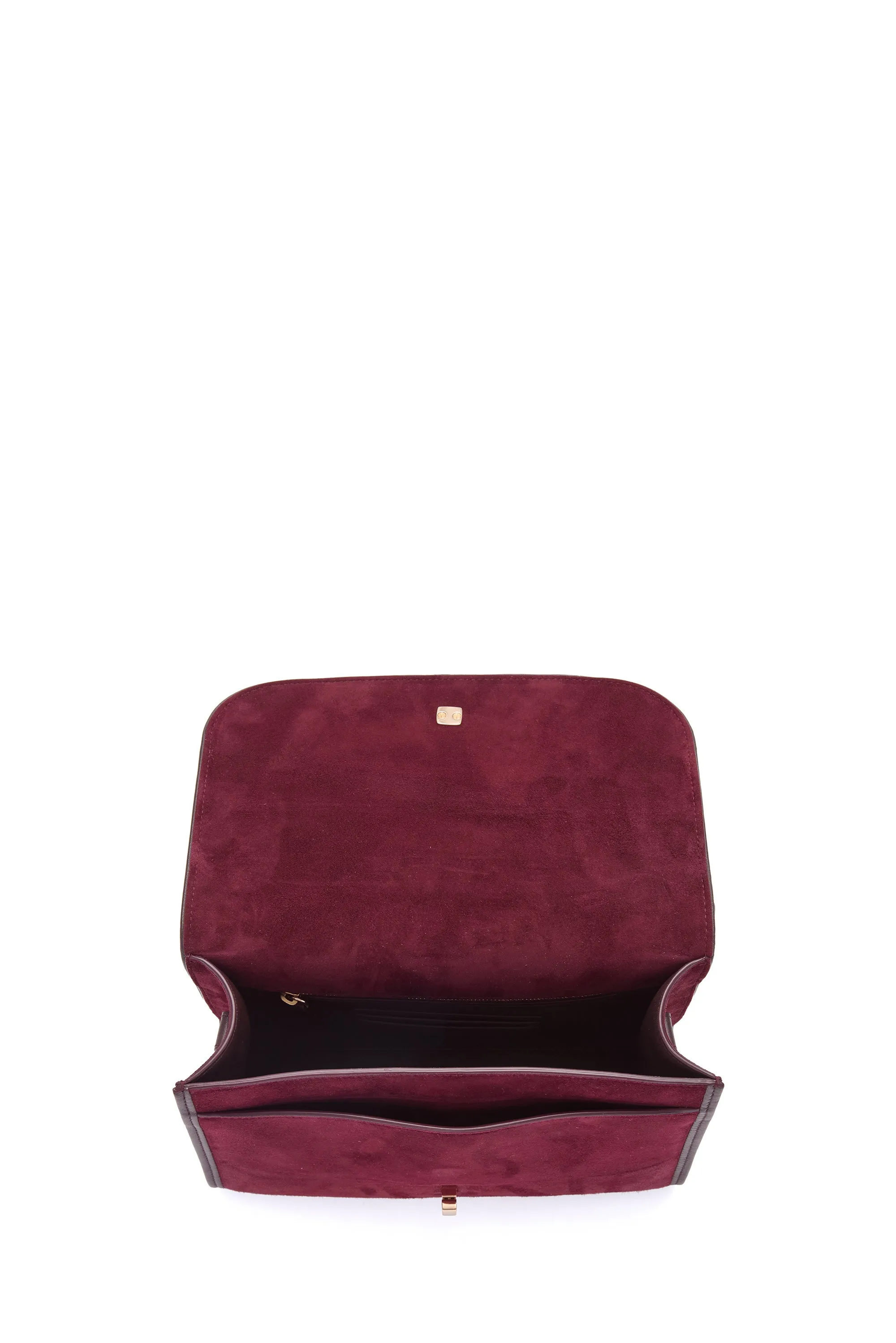 Medium Leonora Flap Bag in Bordeaux Suede sold by Gabriela Hearst product image thumbnail 4