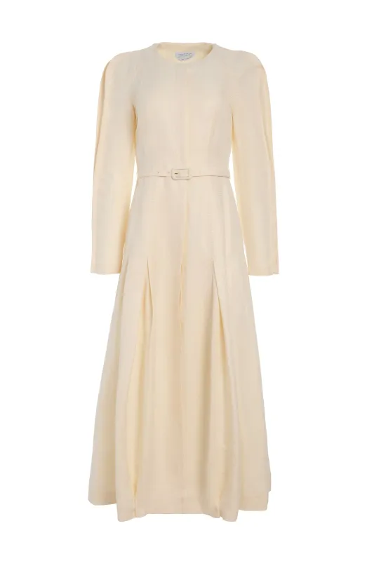 Niles Maxi Dress in Ivory Linen Silk Twill made by Gabriela Hearst