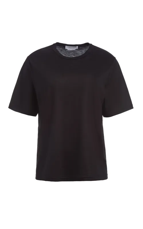 Kirby Tee in Black Cashmere sold by Gabriela Hearst