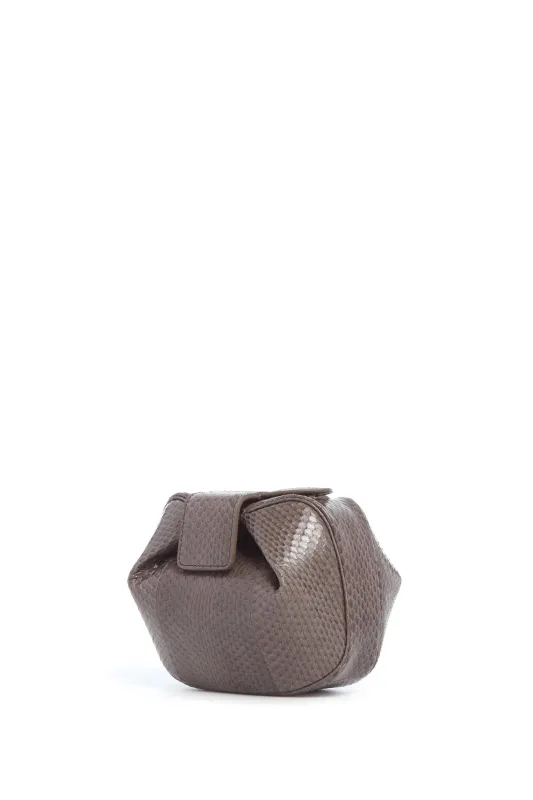 Soft Demi Clutch in Charcoal Snakeskin sold by Gabriela Hearst