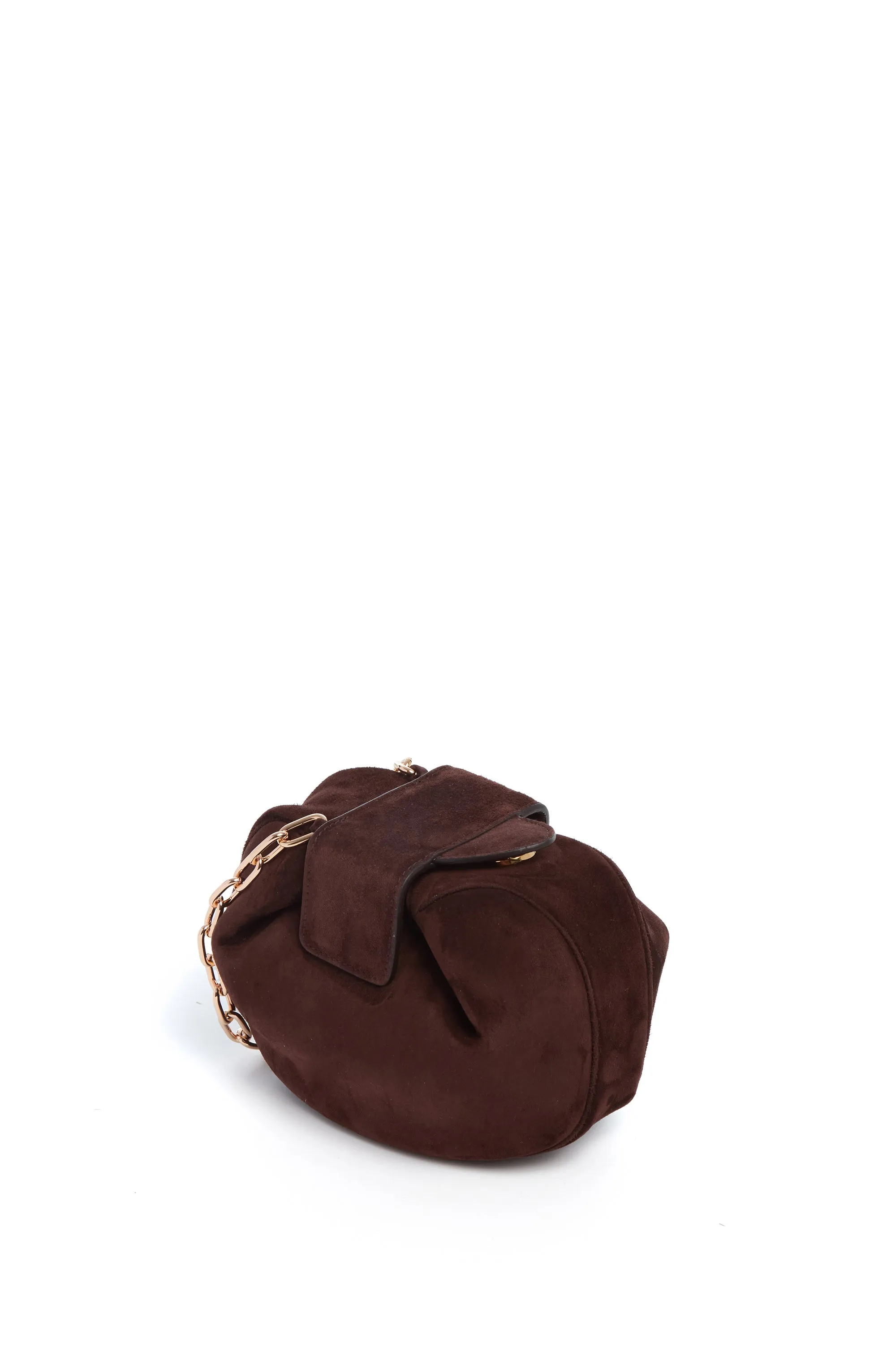 Soft Demi Clutch with Chain in Dark Brown Suede sold by Gabriela Hearst product image thumbnail 3