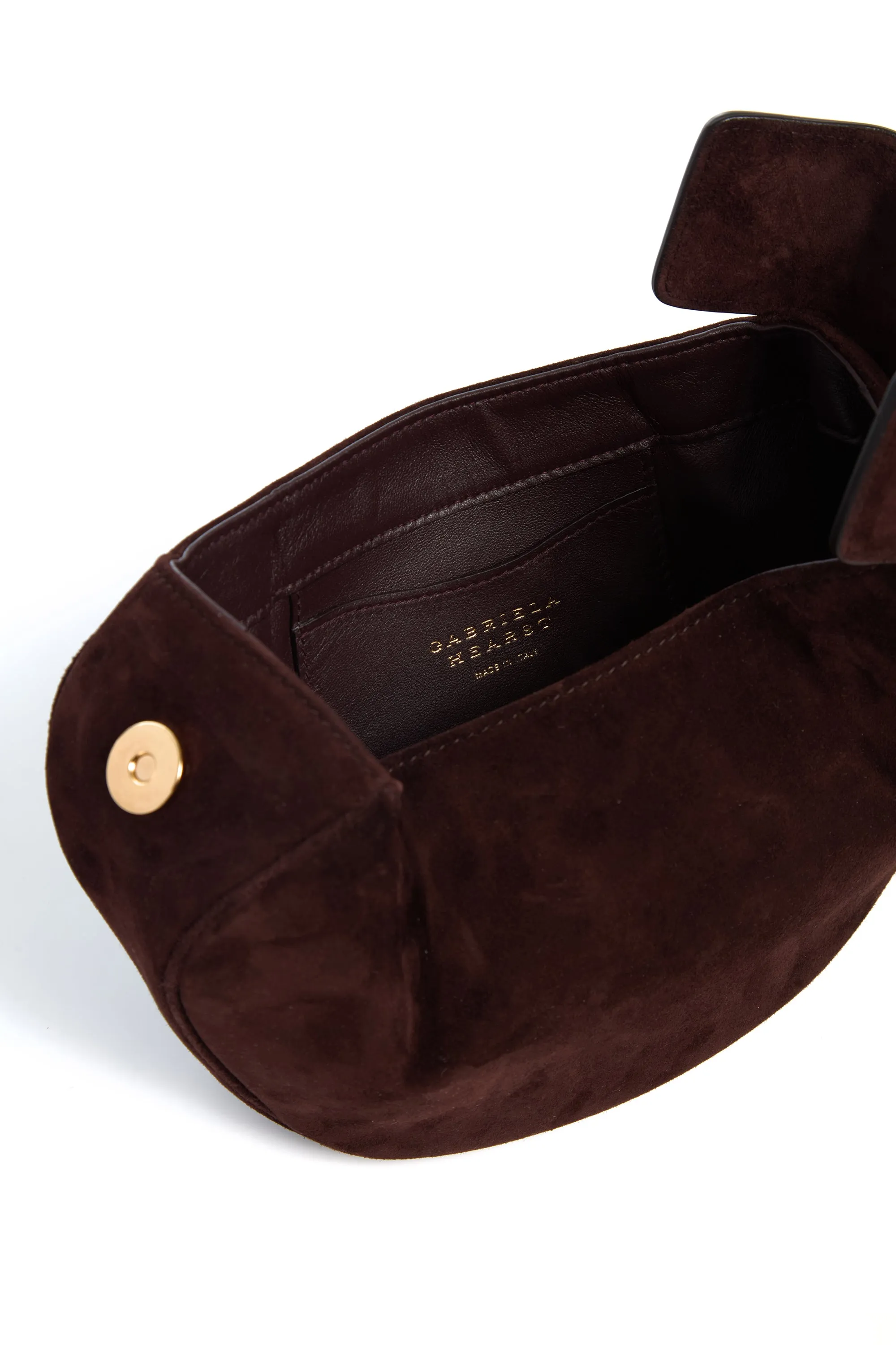 Soft Demi Clutch with Chain in Dark Brown Suede sold by Gabriela Hearst product image thumbnail 4