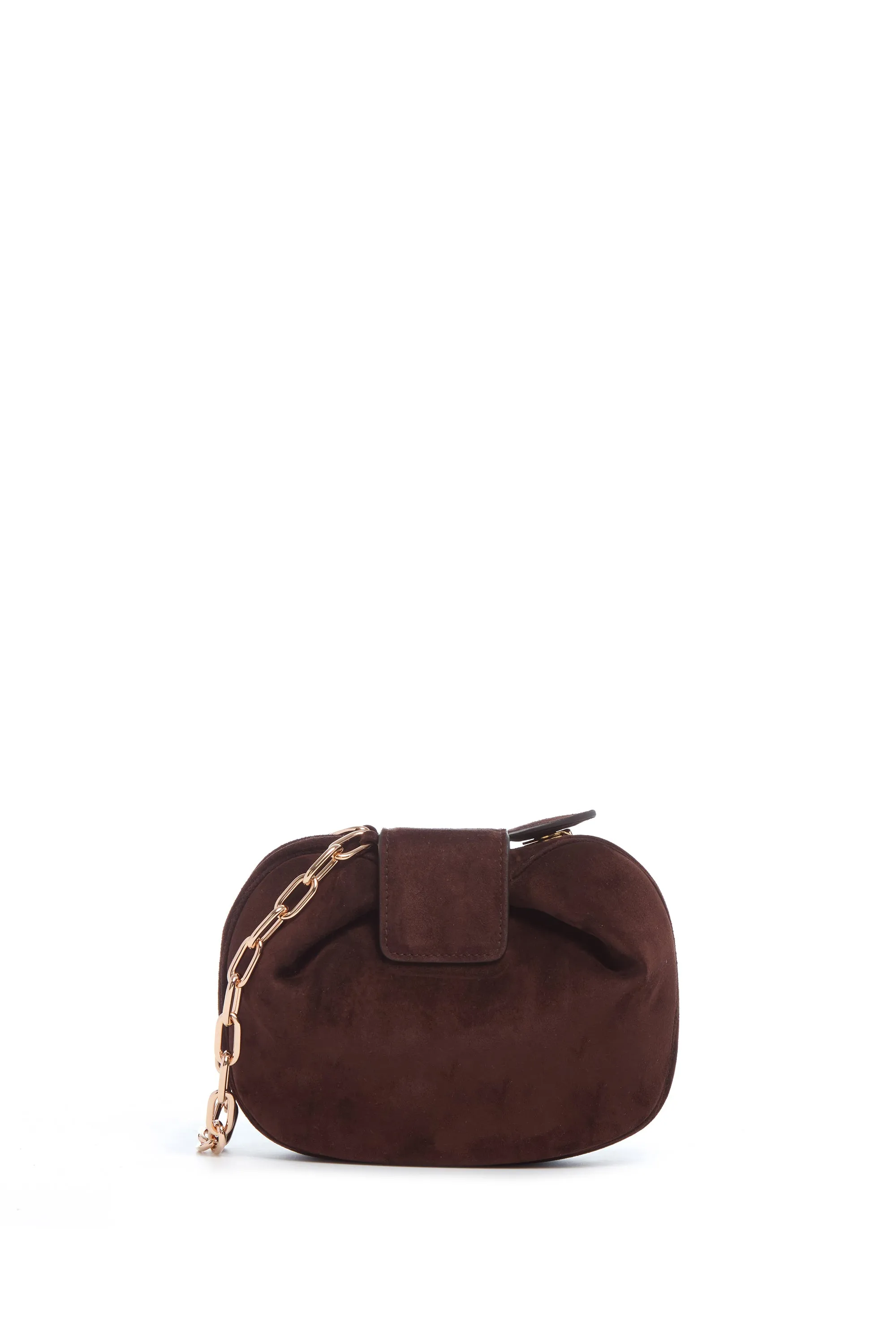 Soft Demi Clutch with Chain in Dark Brown Suede sold by Gabriela Hearst product image thumbnail 2