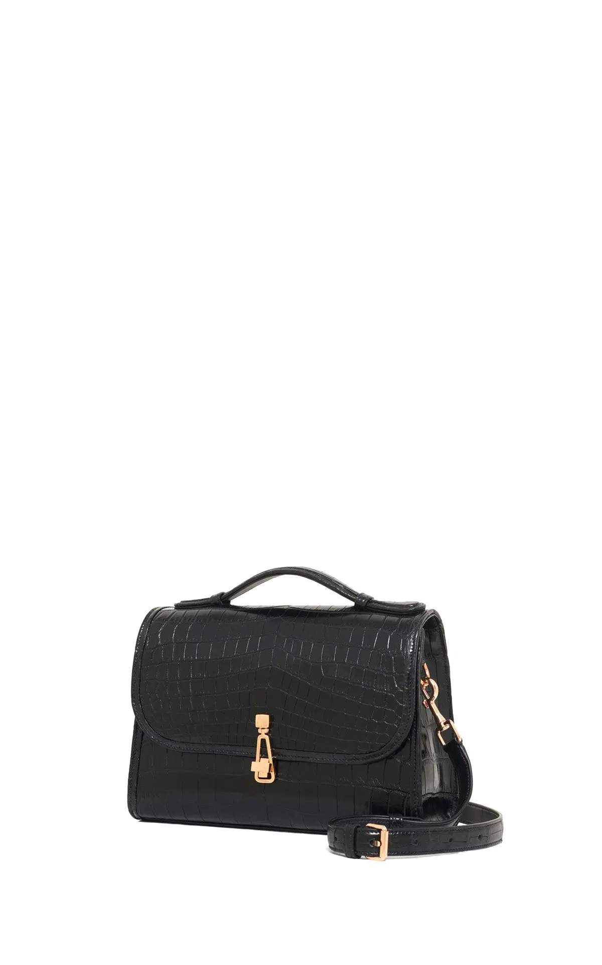 Medium Leonora Flap Bag in Black Crocodile Leather with Sunglass Pouch sold by Gabriela Hearst product image thumbnail 4