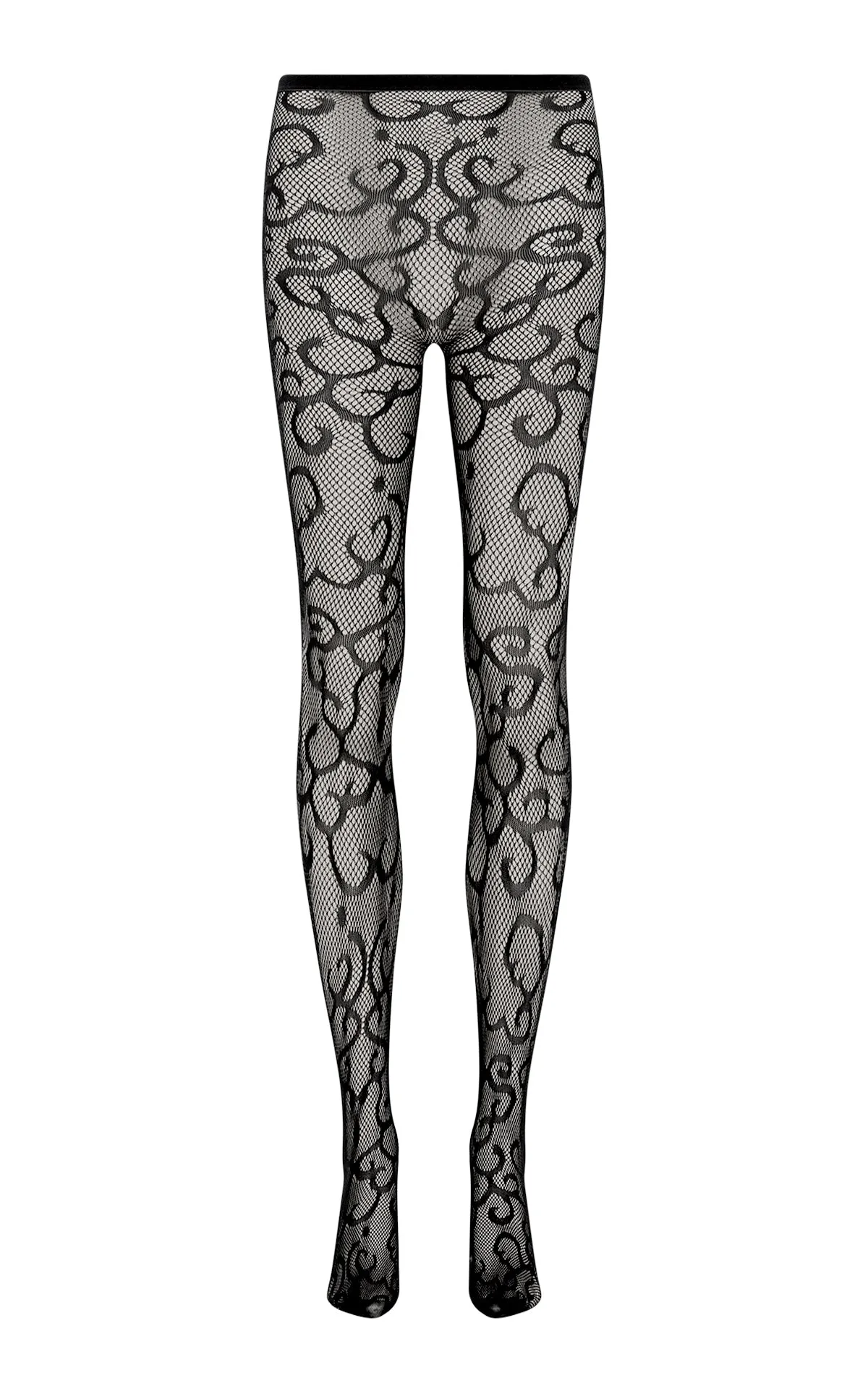 Tyla Tights in Black Recycled Polyester Lace sold by Gabriela Hearst