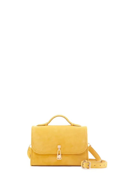 Small Leonora Flap Bag in Golden Birch Cashmere Suede sold by Gabriela Hearst