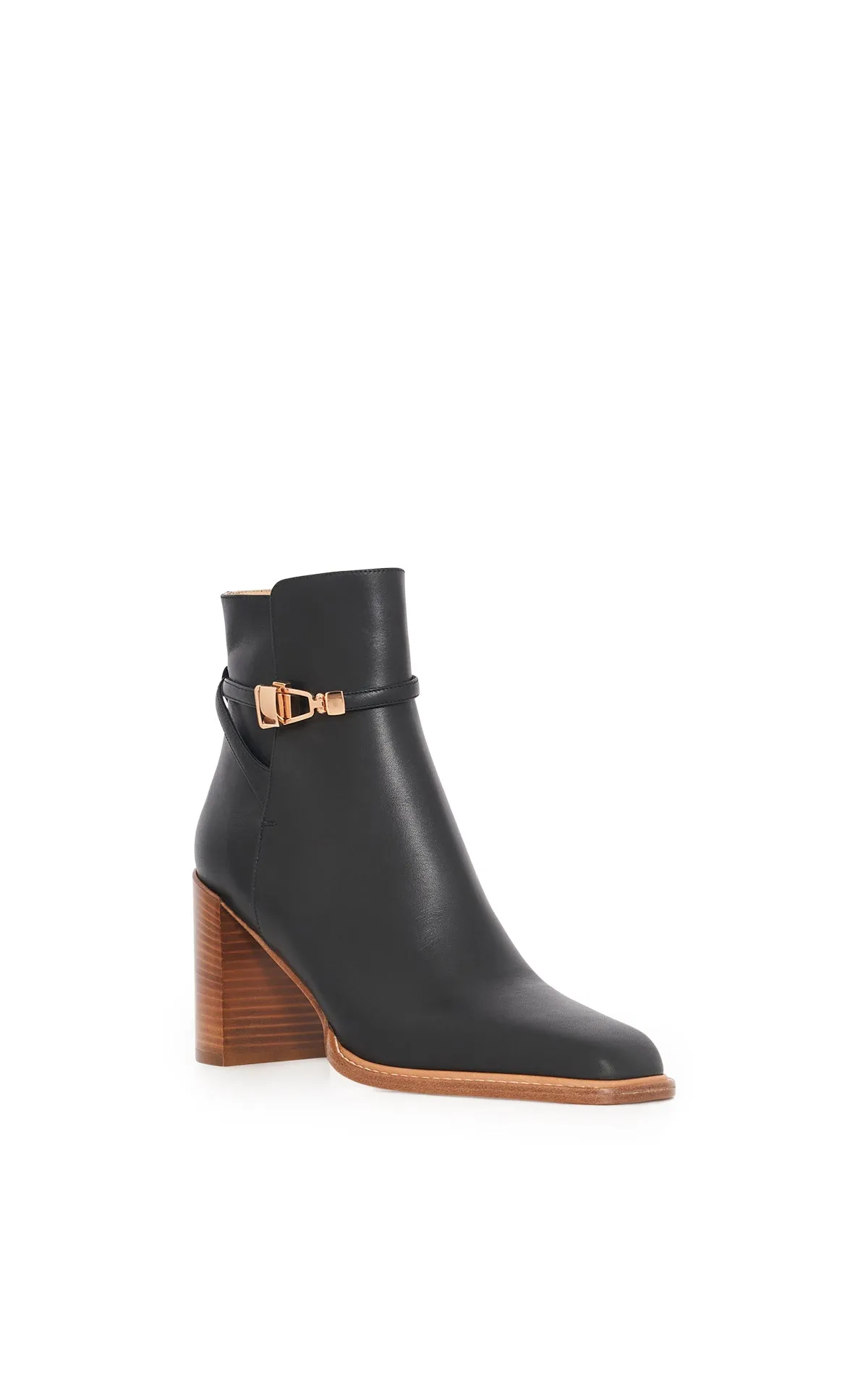 Nina Clasp Ankle Boot in Black Nappa Leather sold by Gabriela Hearst product image thumbnail 2