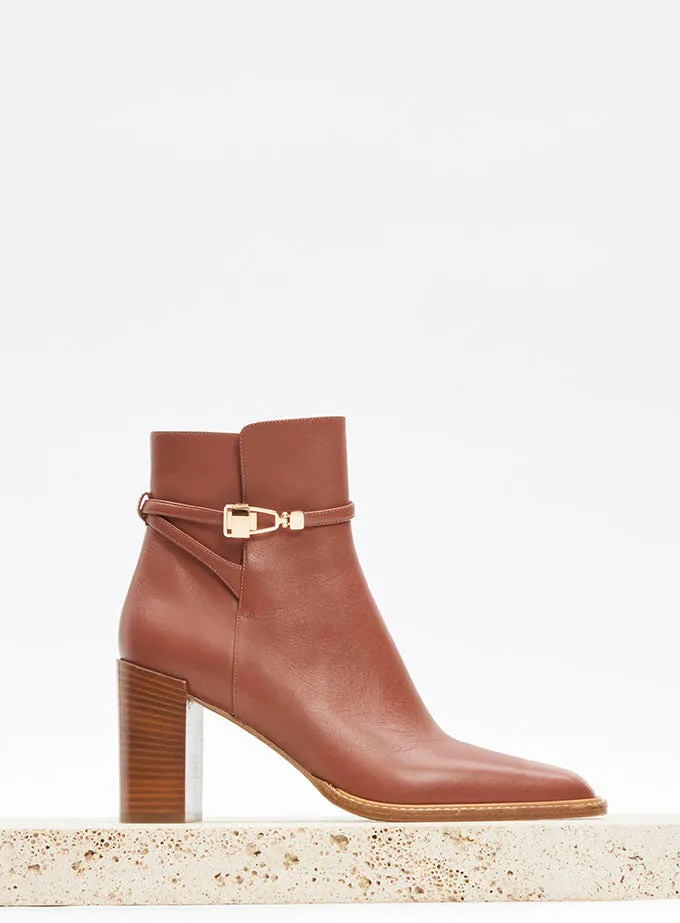 Nina Clasp Ankle Boot in Cognac Nappa Leather sold by Gabriela Hearst product image thumbnail 2