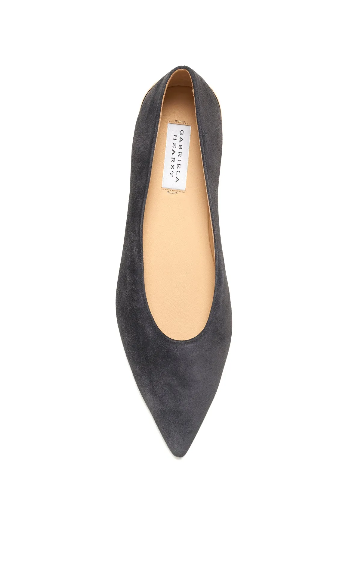 Fleur Ballerina Flat Shoe in Charcoal Suede sold by Gabriela Hearst product image thumbnail 4