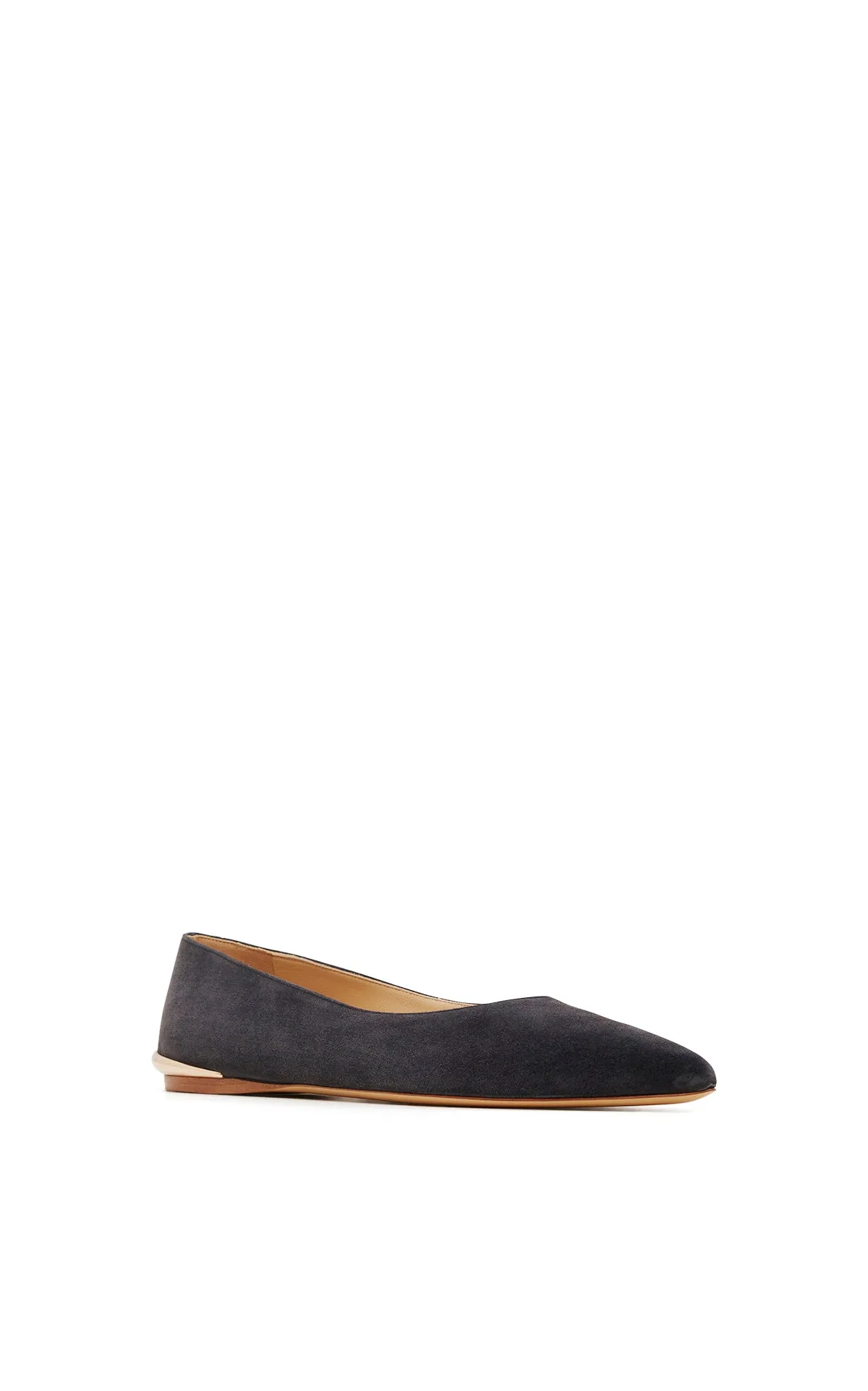 Fleur Ballerina Flat Shoe in Charcoal Suede sold by Gabriela Hearst product image thumbnail 2
