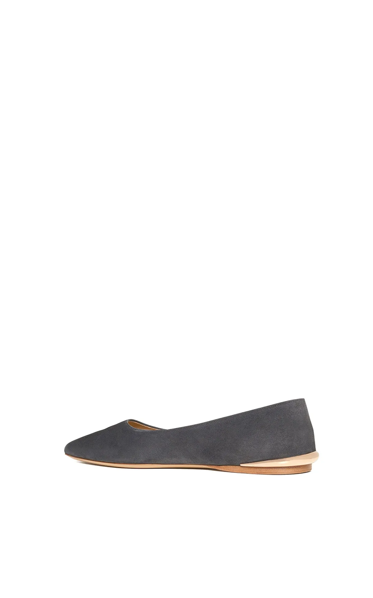 Fleur Ballerina Flat Shoe in Charcoal Suede sold by Gabriela Hearst product image thumbnail 3