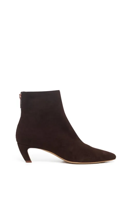 Clayton Ankle Boot in Dark Chocolate Suede sold by Gabriela Hearst
