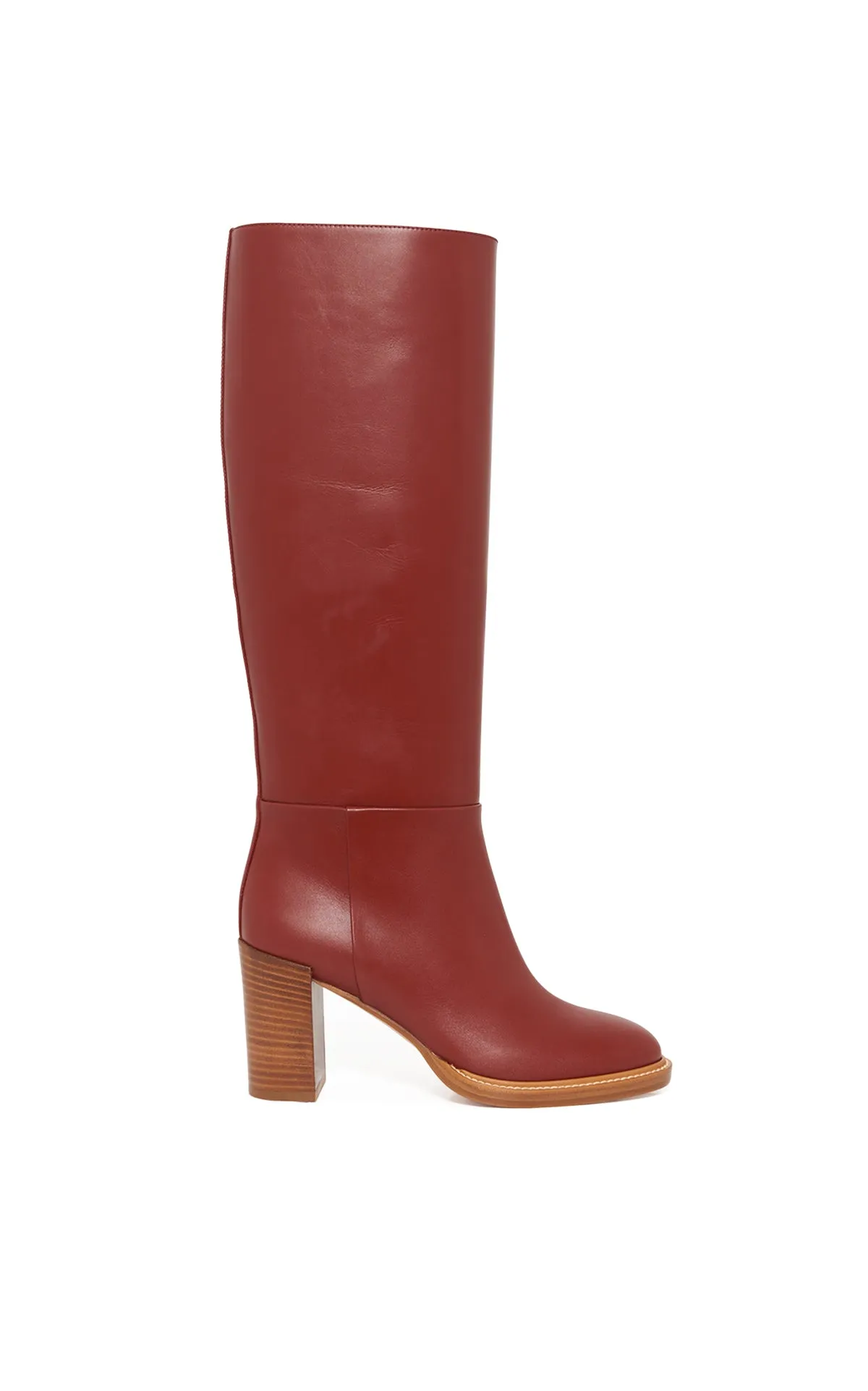 Bocca Tall Boot in Burnt Sienna Nappa Leather sold by Gabriela Hearst