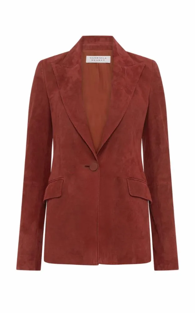 Leiva Blazer in Burnt Sienna Suede sold by Gabriela Hearst