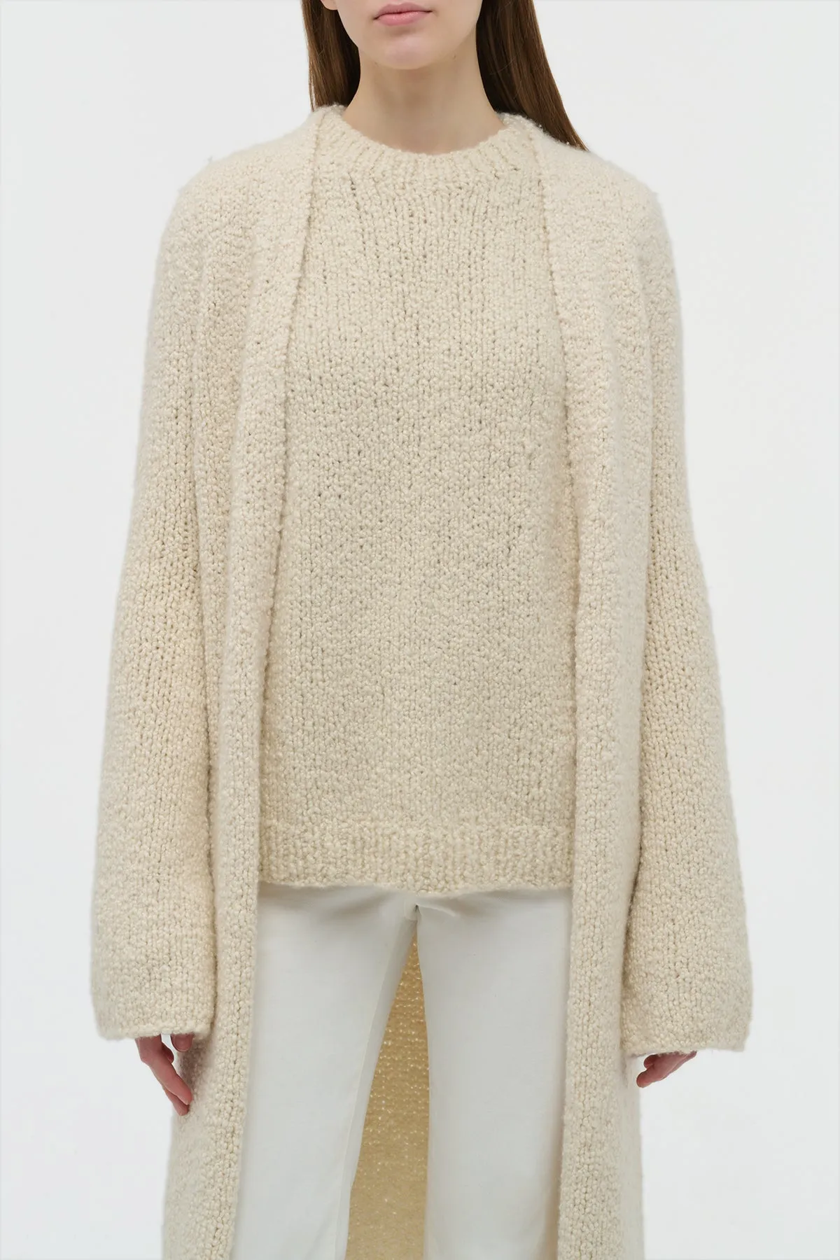Uxia Knit Cardigan in Ivory Cashmere sold by Gabriela Hearst product image thumbnail 5