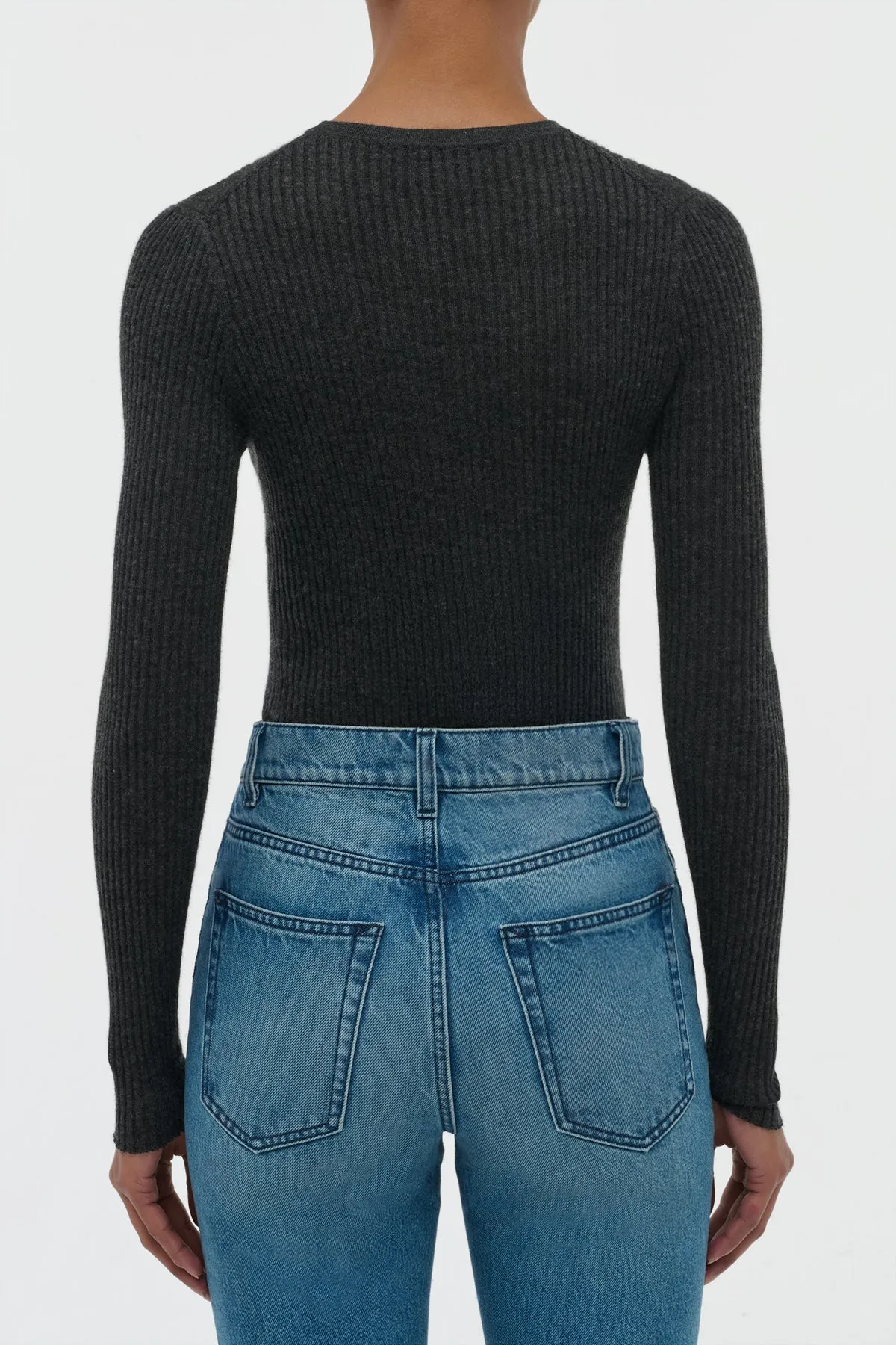 Browning Knit Sweater in Charcoal Cashmere Silk sold by Gabriela Hearst product image thumbnail 3