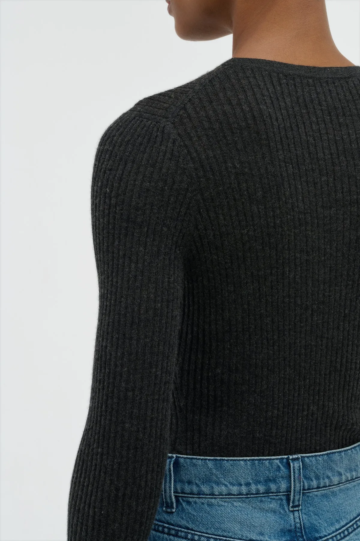 Browning Knit Sweater in Charcoal Cashmere Silk sold by Gabriela Hearst product image thumbnail 5