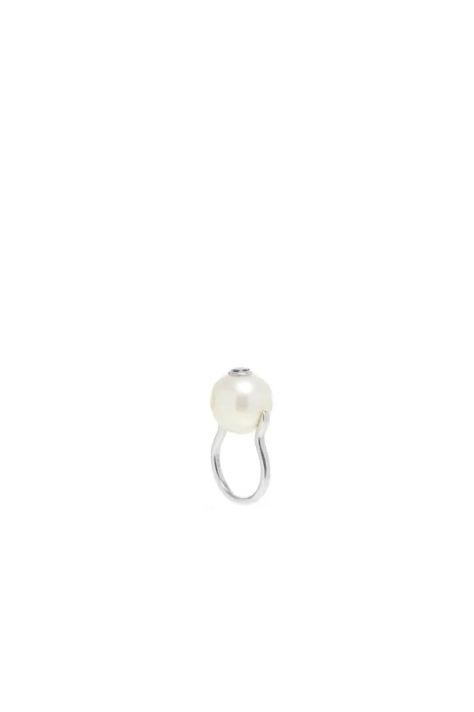 Pearl Ring in Platinum & Black Diamond sold by Gabriela Hearst