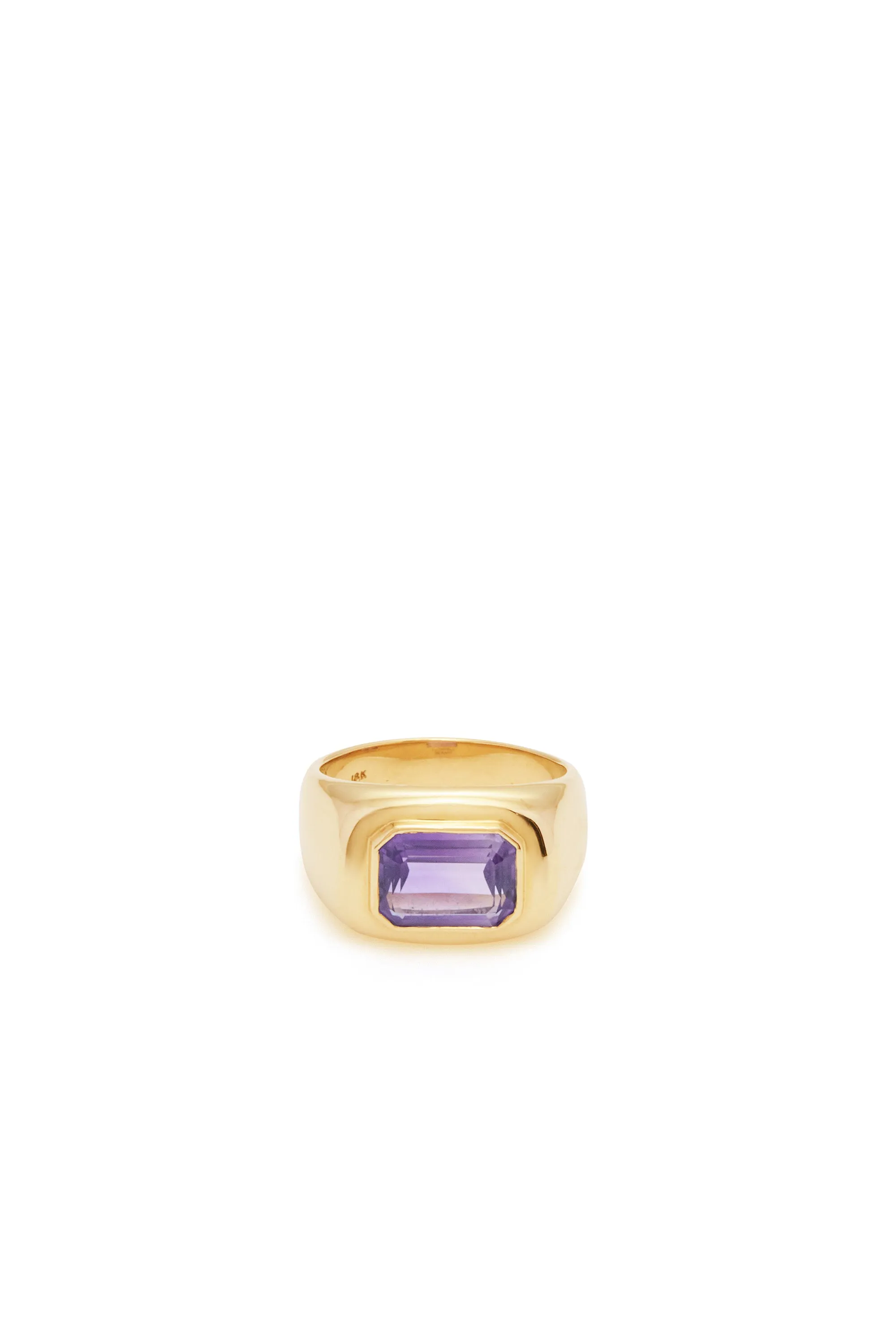 Large Ring in 18K Yellow Gold & Amethyst Stone sold by Gabriela Hearst product image thumbnail 3