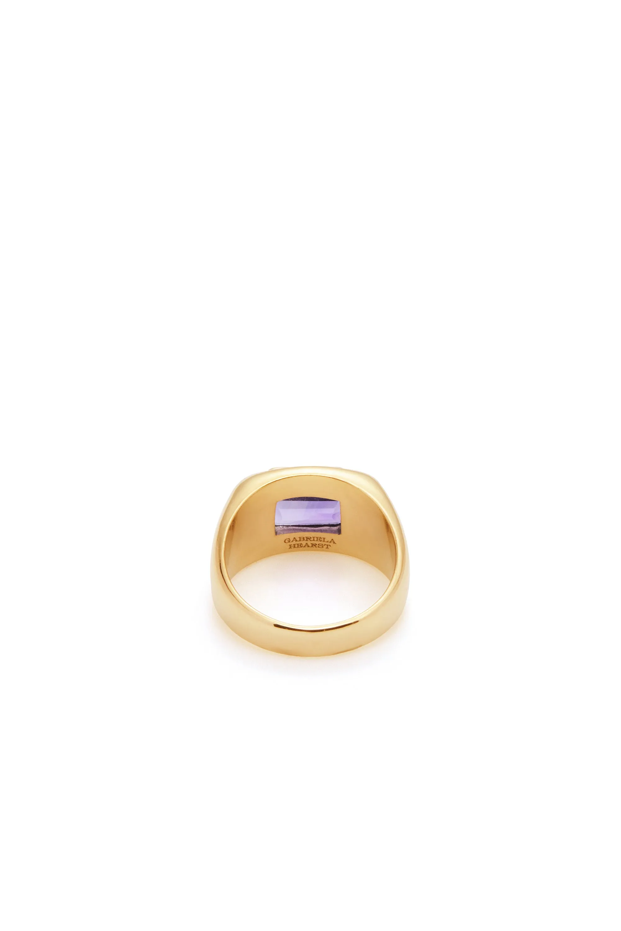Large Ring in 18K Yellow Gold & Amethyst Stone sold by Gabriela Hearst product image thumbnail 4