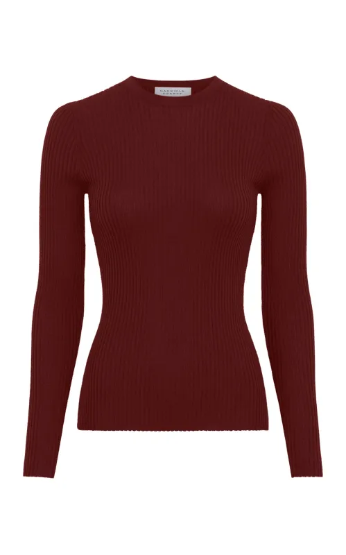 Browning Knit Sweater in Burnt Sienna Cashmere Silk sold by Gabriela Hearst