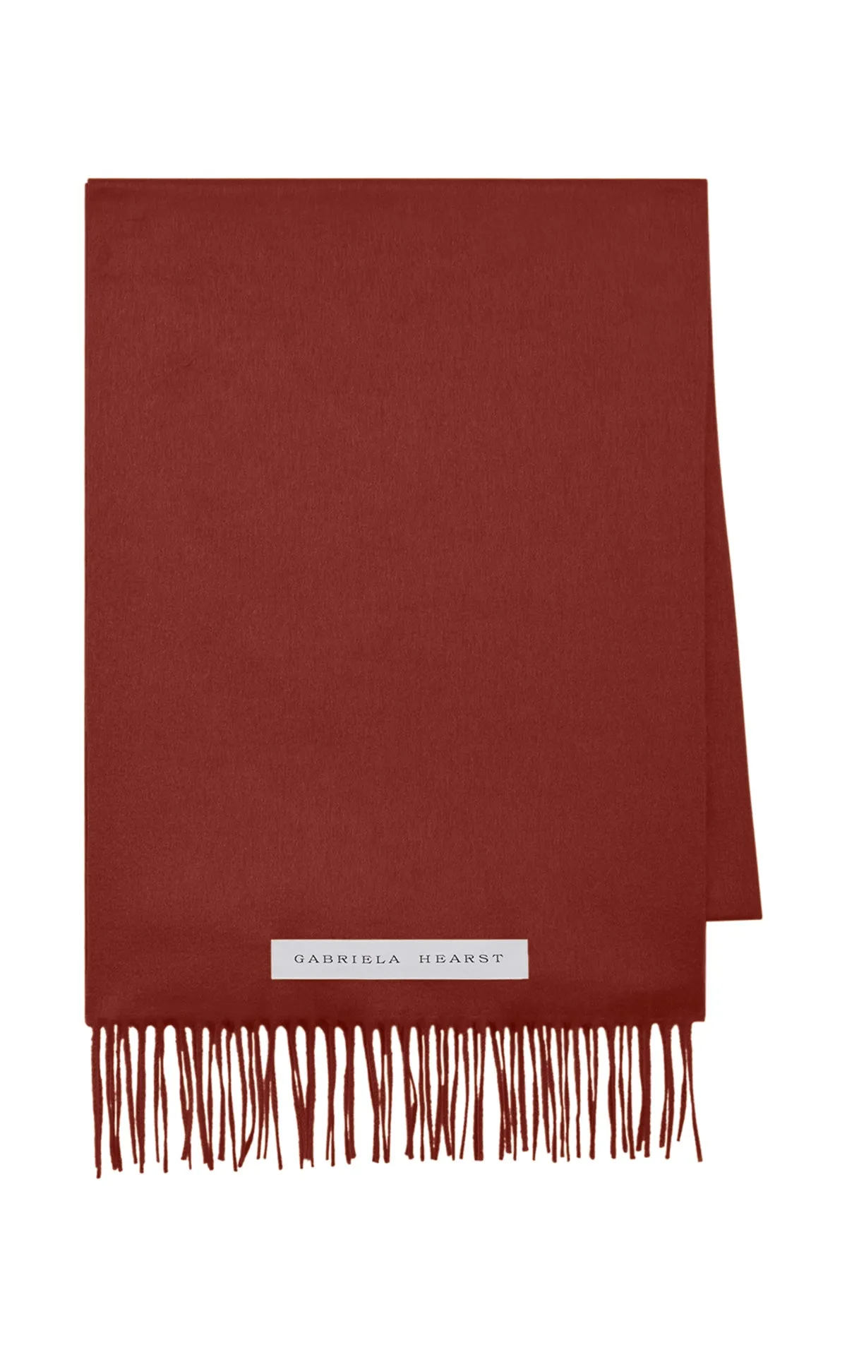 Blaine Fringe Scarf in Burnt Sienna Brushed Silk Cashmere sold by Gabriela Hearst
