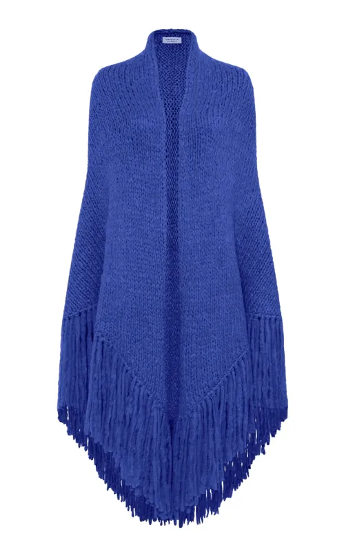 Lauren Knit Wrap in Cobalt Welfat Cashmere sold by Gabriela Hearst