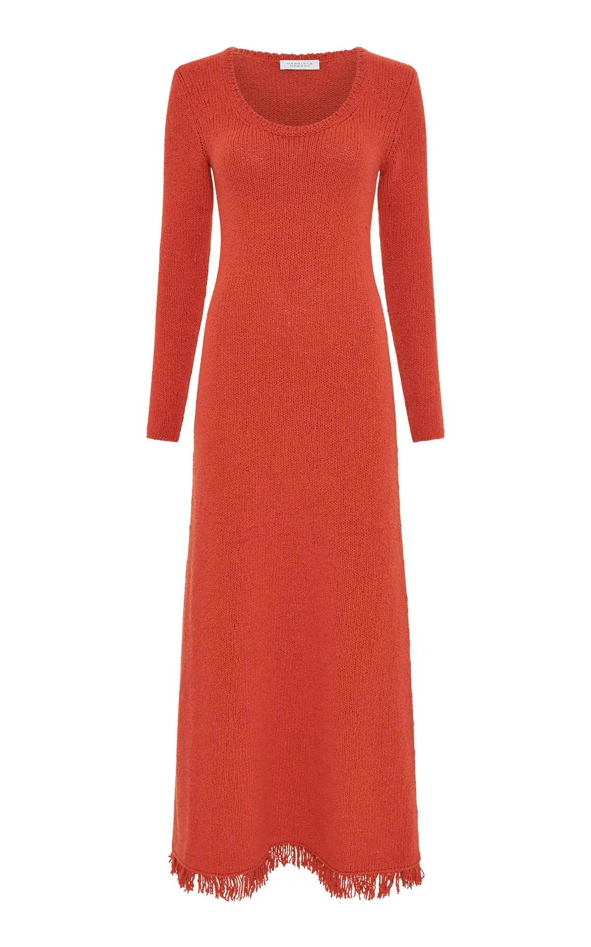Maribel Knit Maxi Dress in Antelope Orange Cashmere sold by Gabriela Hearst