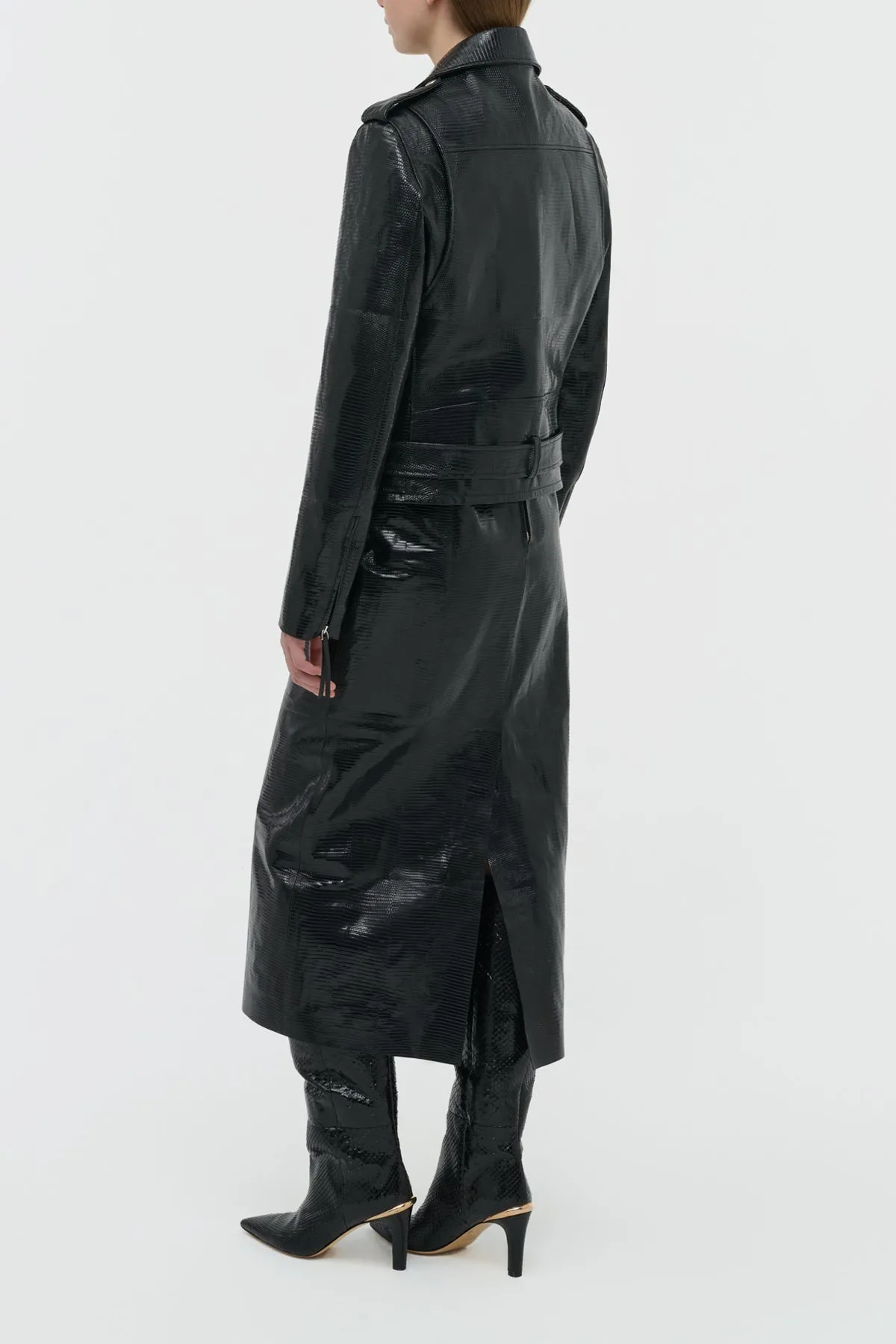 Anton Biker Jacket in Black Lizard sold by Gabriela Hearst product image thumbnail 4