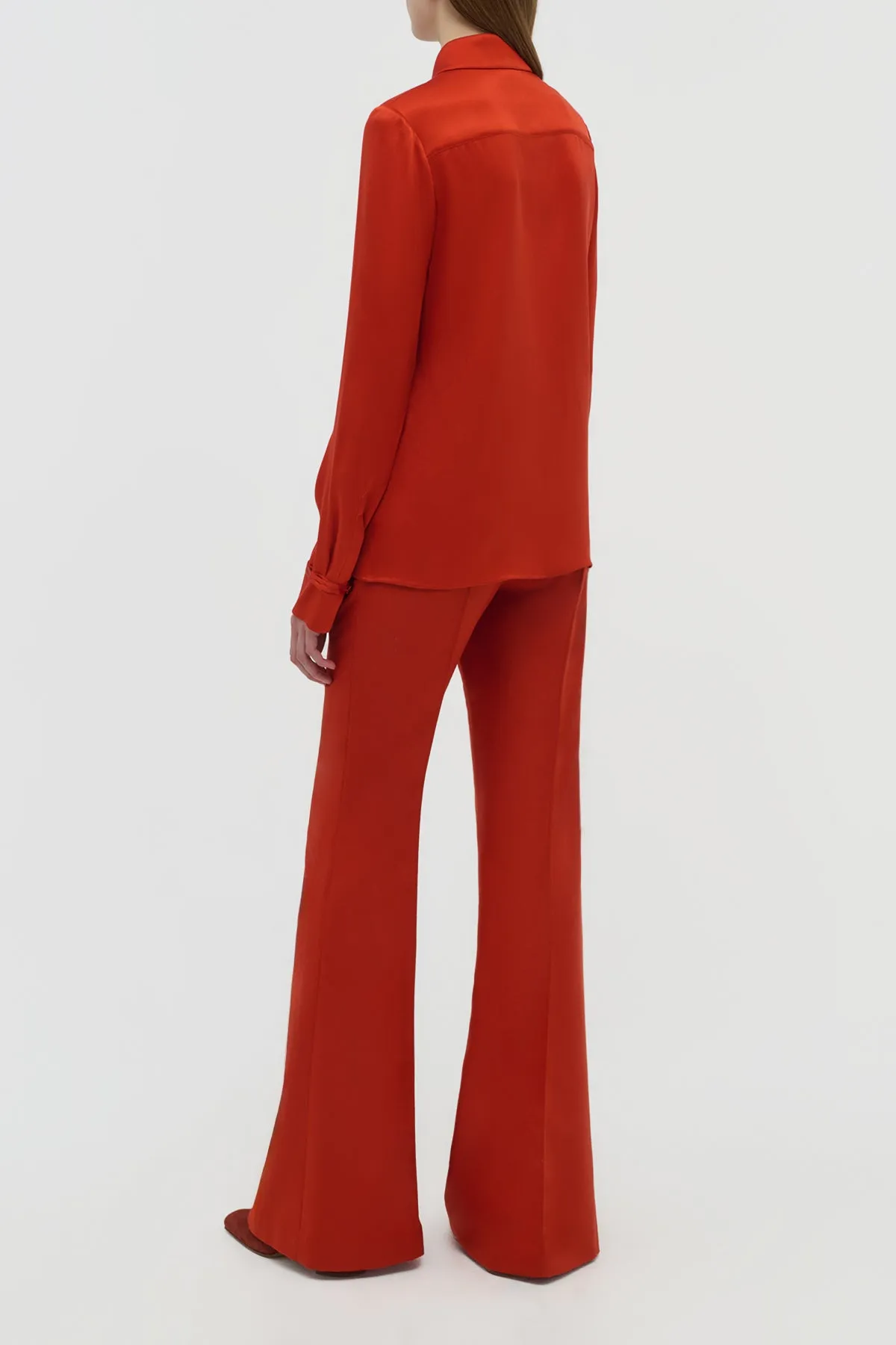 Cruz Shirt in Antelope Orange Double Satin sold by Gabriela Hearst product image thumbnail 4