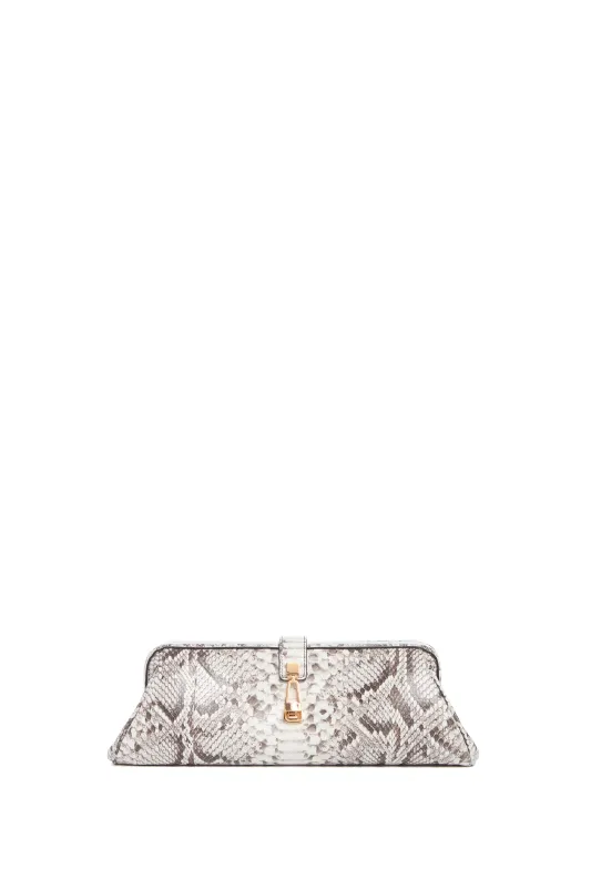 Paola Clutch in Black & White Inversa™ Snakeskin sold by Gabriela Hearst