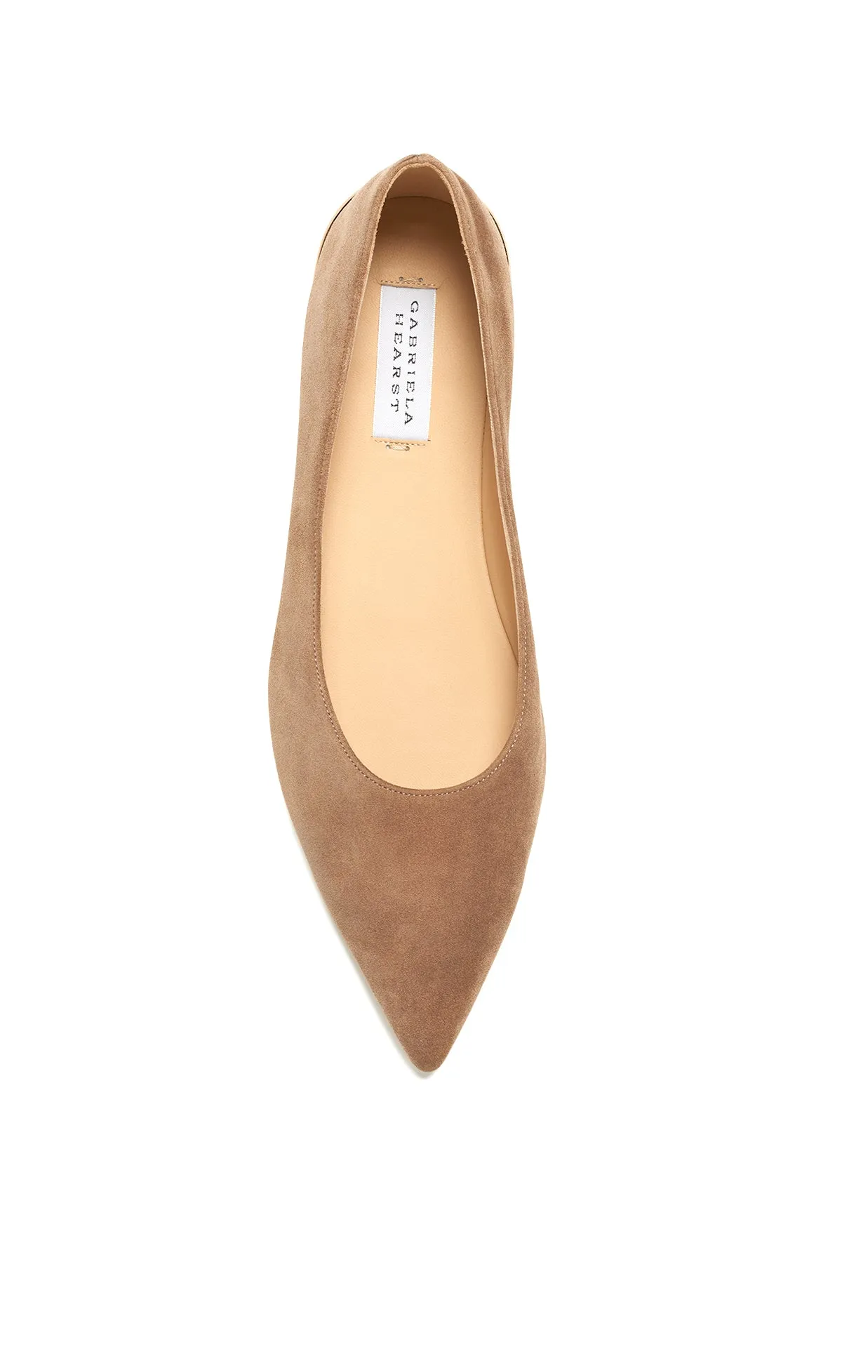 Fleur Ballerina Flat Shoe in Dark Sand Suede sold by Gabriela Hearst product image thumbnail 4