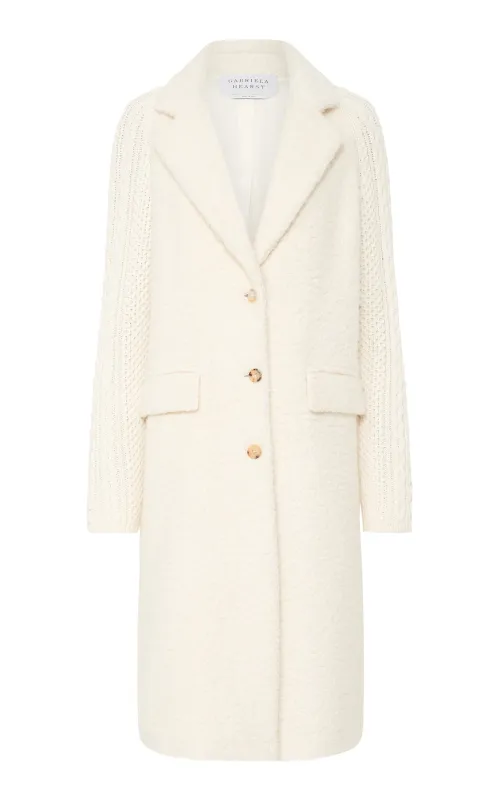 Charles Coat in Ivory Recycled Cashmere sold by Gabriela Hearst