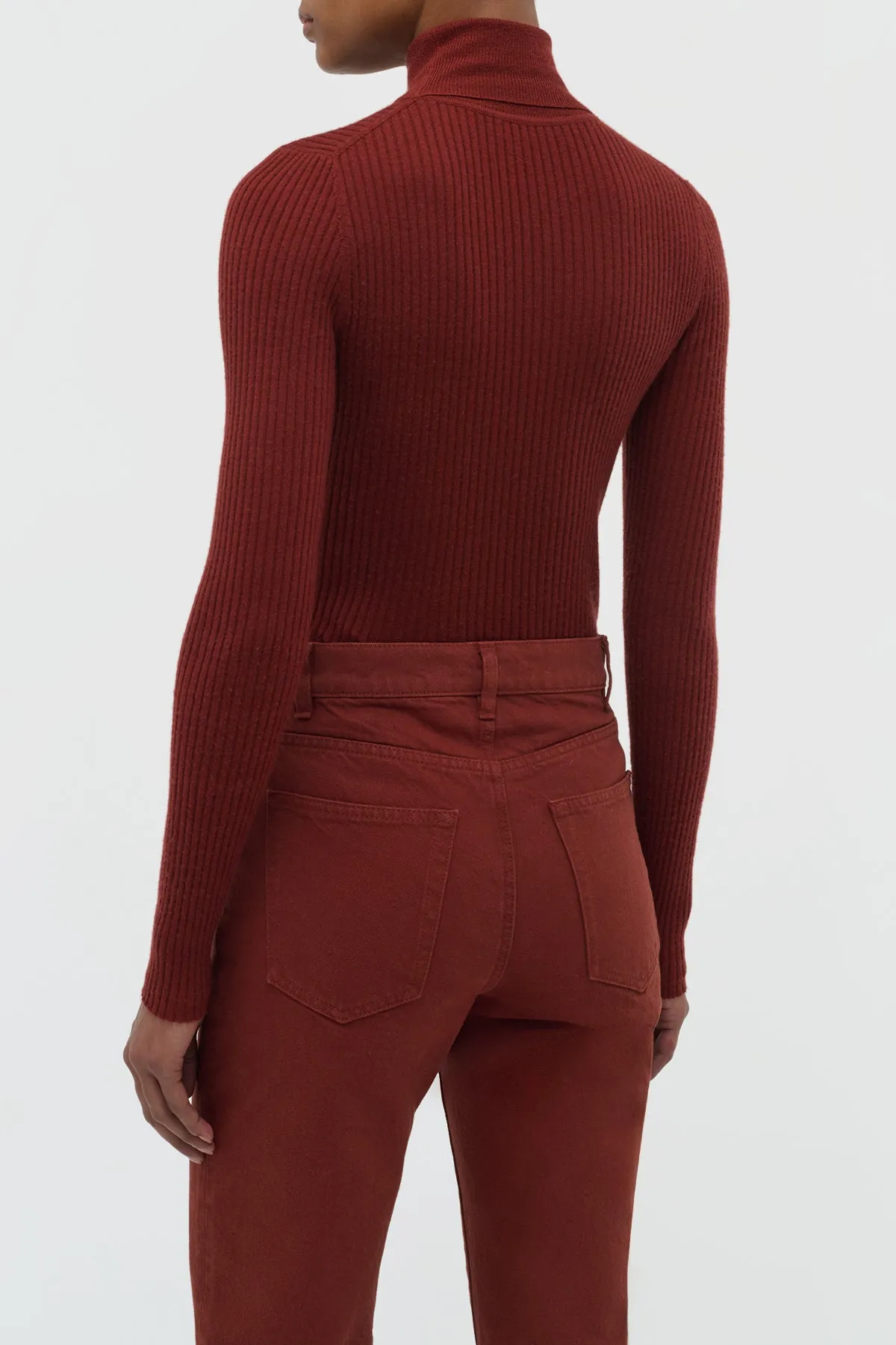 Peppe Knit Turtleneck in Burnt Sienna Cashmere Silk sold by Gabriela Hearst product image thumbnail 4