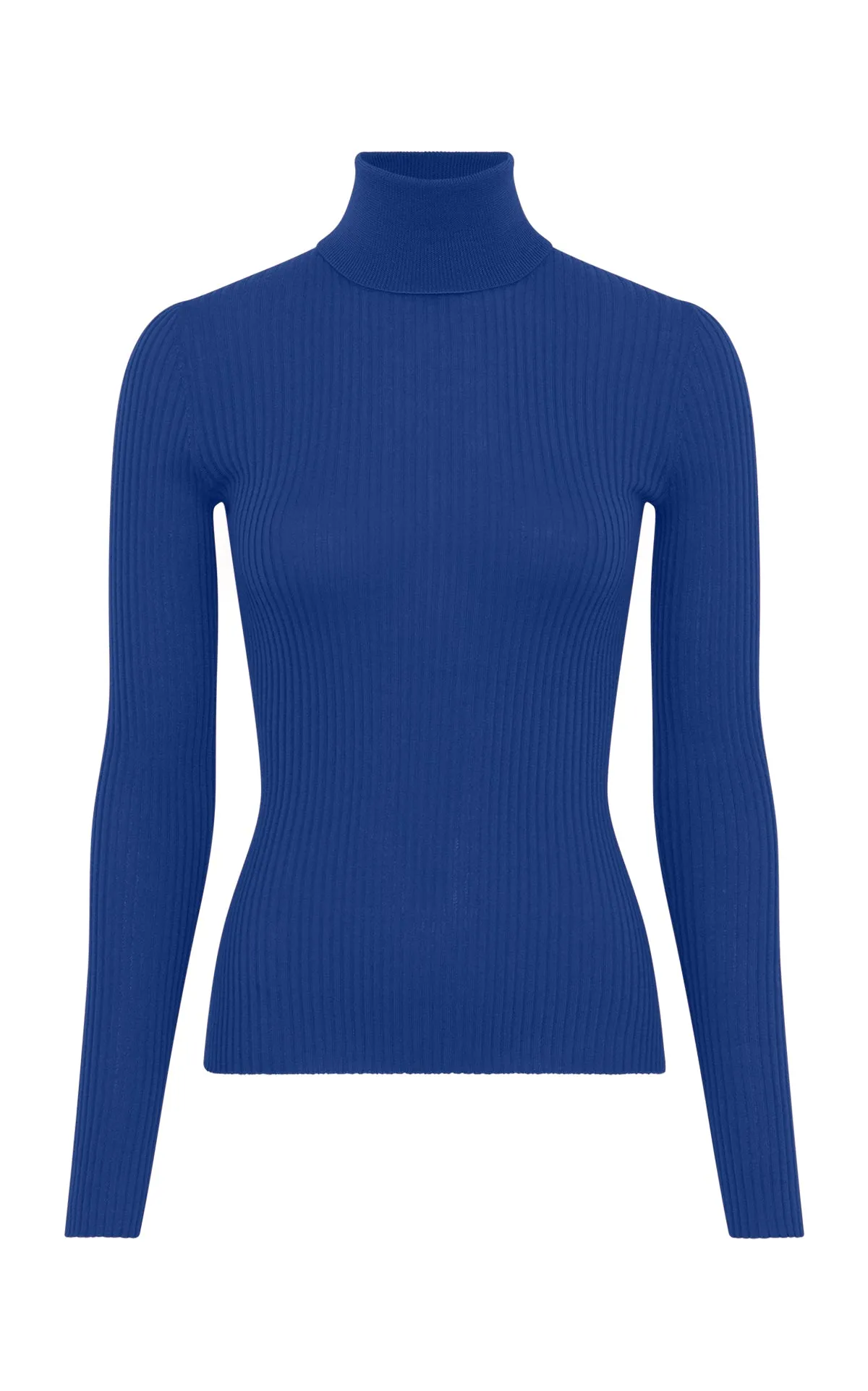 Peppe Knit Turtleneck in Cobalt Cashmere Silk sold by Gabriela Hearst