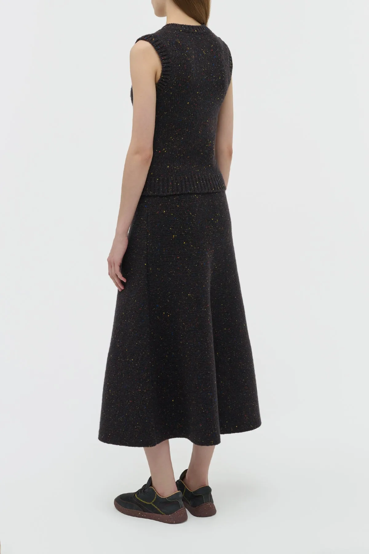 Eden Knit Maxi Skirt in Charcoal Multi Aran Cashmere sold by Gabriela Hearst product image thumbnail 4