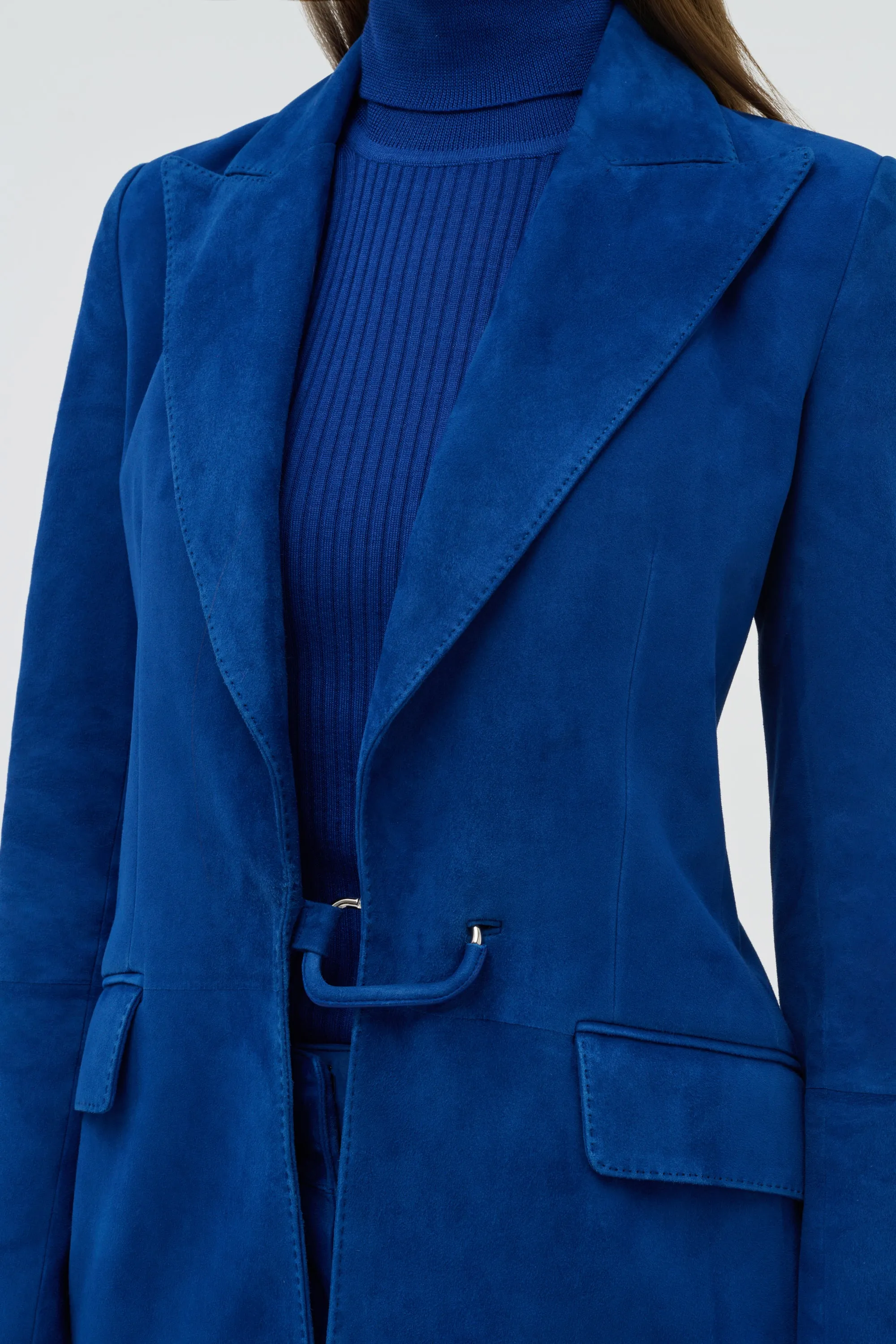 Leiva Blazer in Cobalt Suede sold by Gabriela Hearst product image thumbnail 5