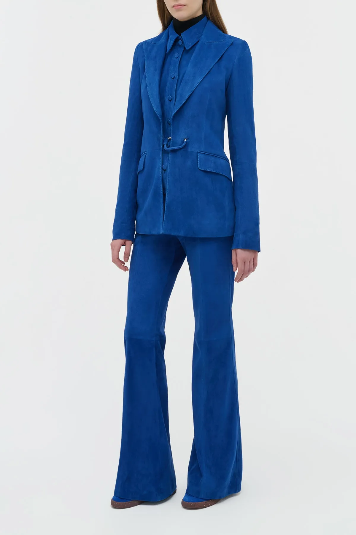 Leiva Blazer in Cobalt Suede sold by Gabriela Hearst product image thumbnail 3