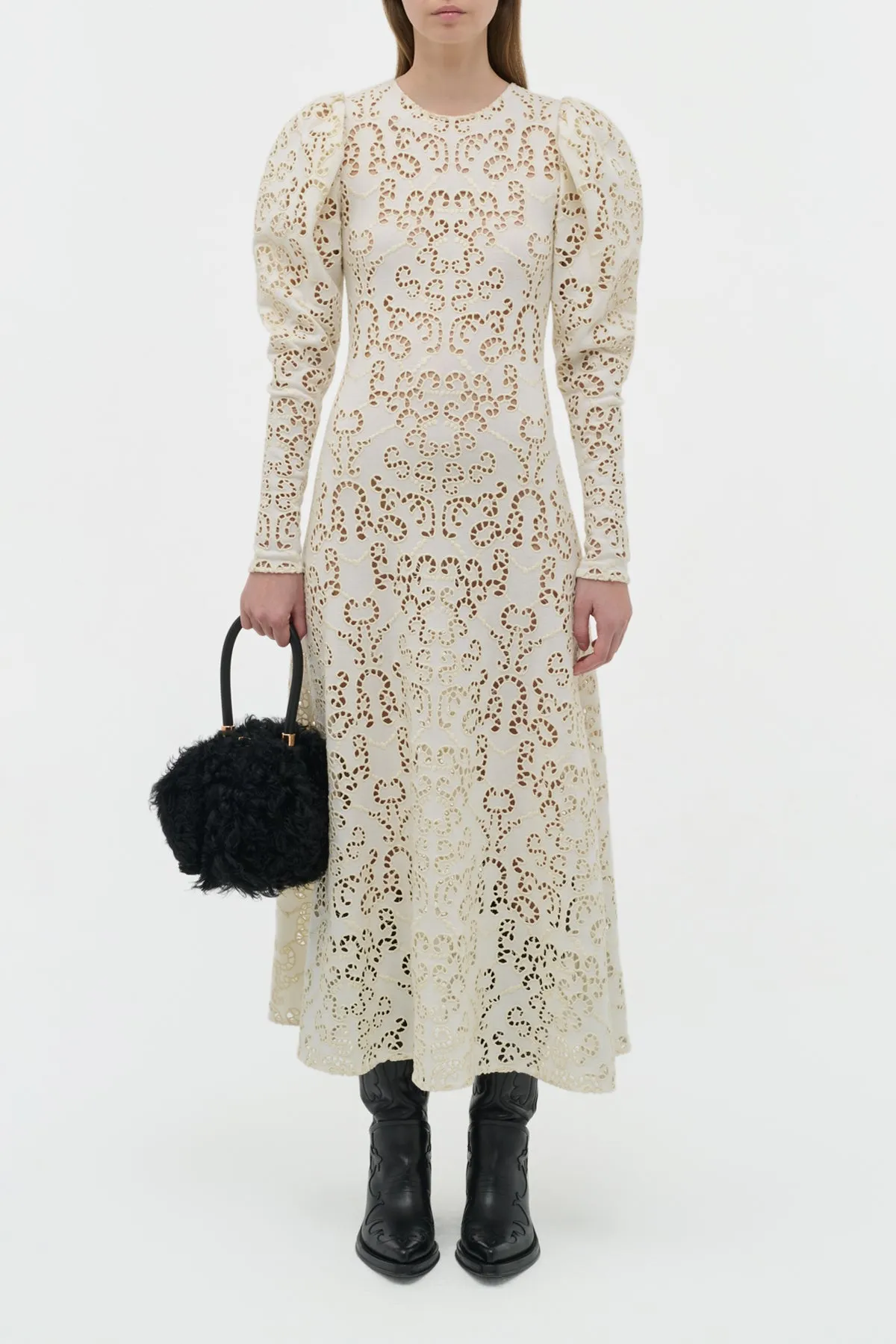 Eshal Knit Maxi Dress in Ivory Merino Wool sold by Gabriela Hearst product image thumbnail 2