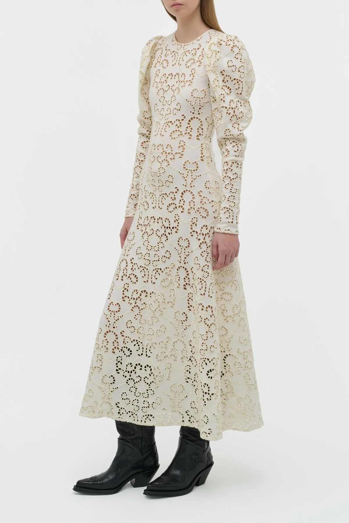 Eshal Knit Maxi Dress in Ivory Merino Wool sold by Gabriela Hearst product image thumbnail 3