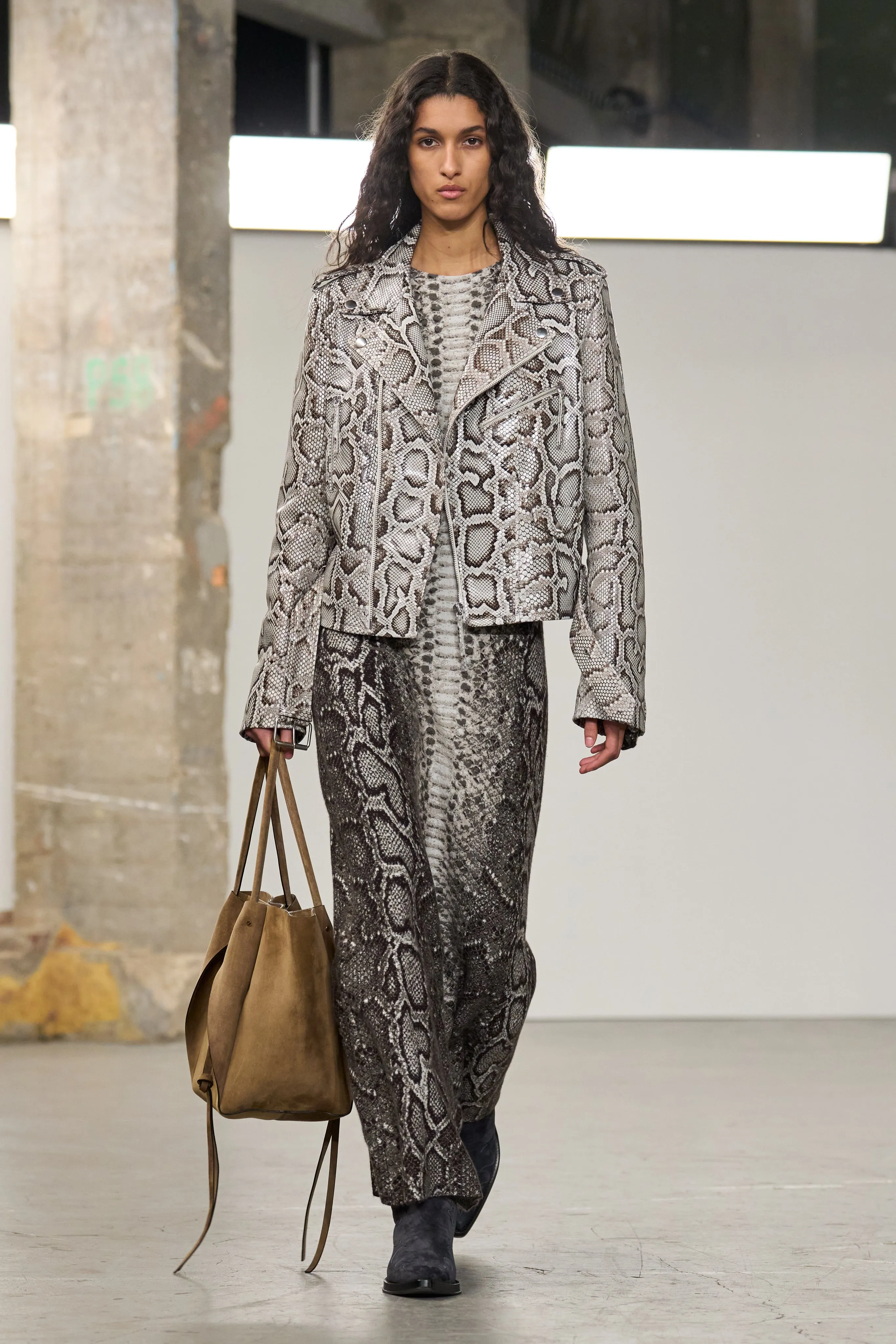 Aalia Knit Maxi Dress in Greyscale Cashmere Silk sold by Gabriela Hearst product image thumbnail 2