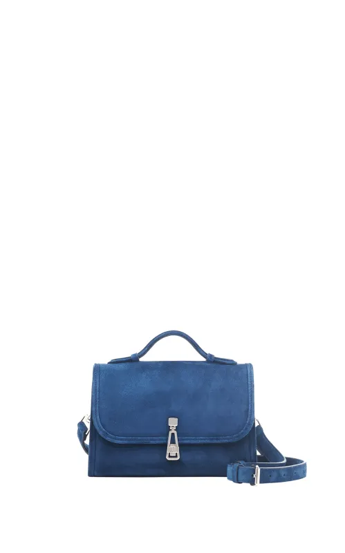 Small Leonora Flap Bag in Navy Suede sold by Gabriela Hearst