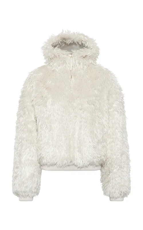 Orlando Hoodie in Ivory Silk Fur made by Gabriela Hearst