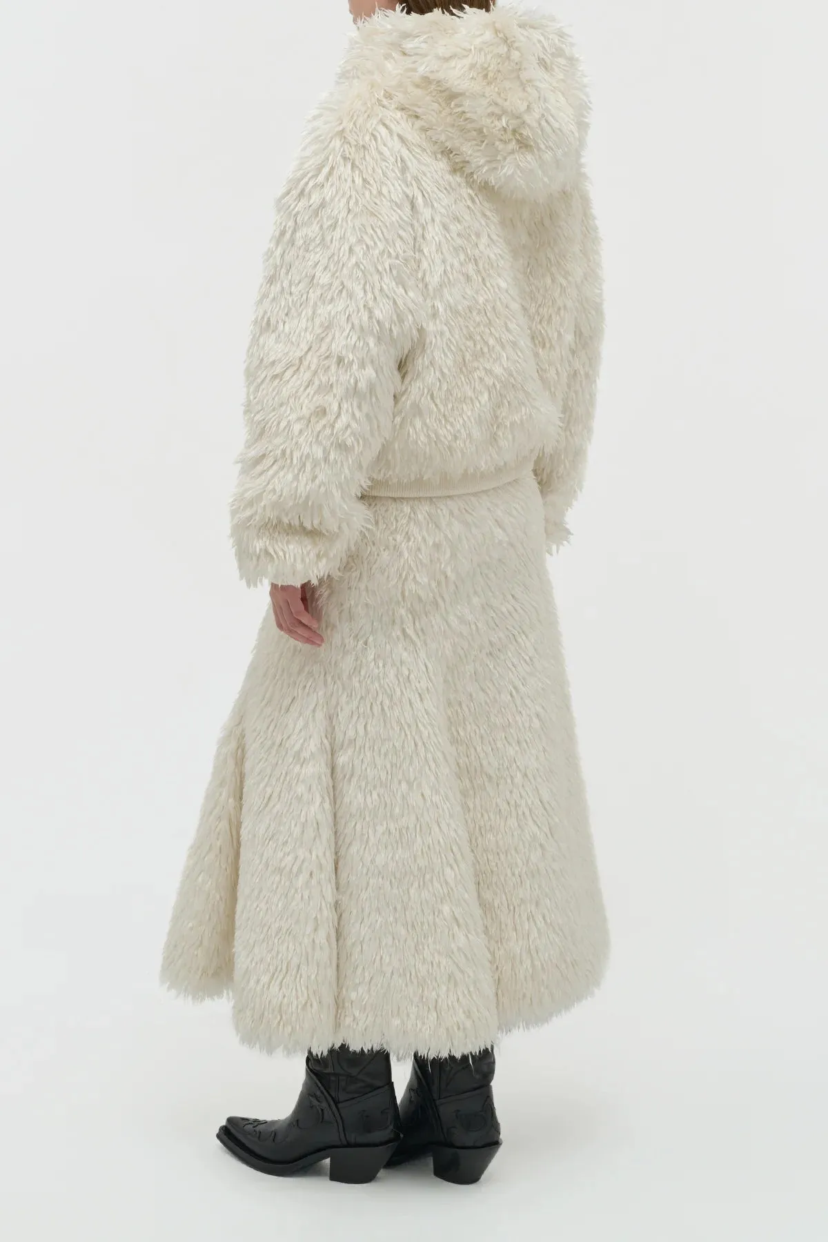 Orlando Hoodie in Ivory Silk Fur sold by Gabriela Hearst product image thumbnail 4
