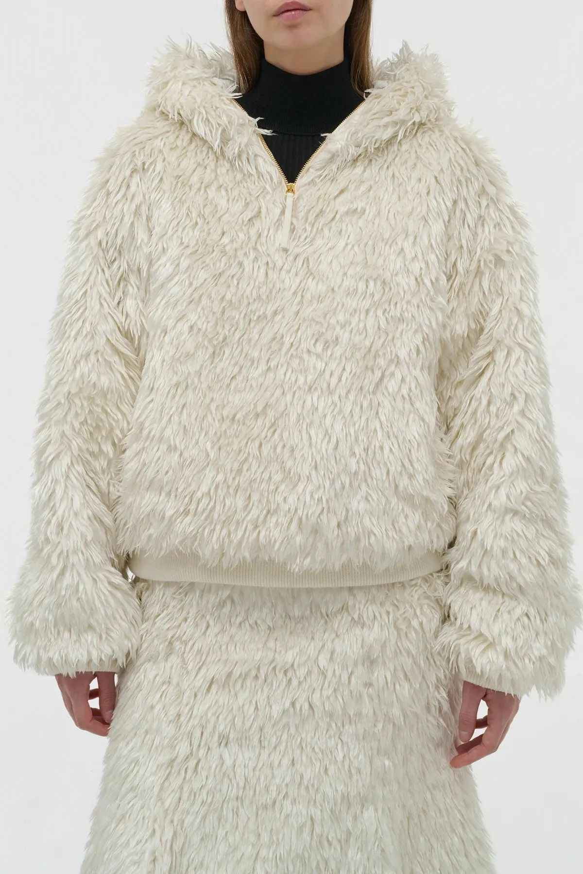Orlando Hoodie in Ivory Silk Fur sold by Gabriela Hearst product image thumbnail 5