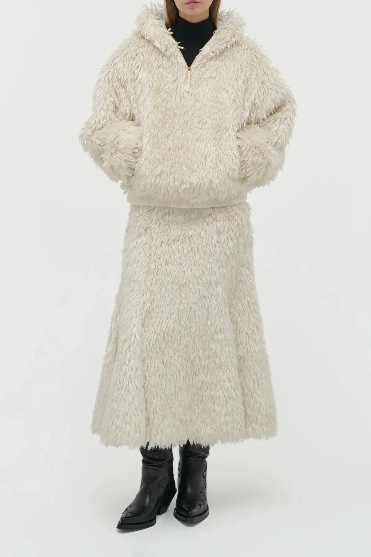Orlando Hoodie in Ivory Silk Fur sold by Gabriela Hearst product image thumbnail 2