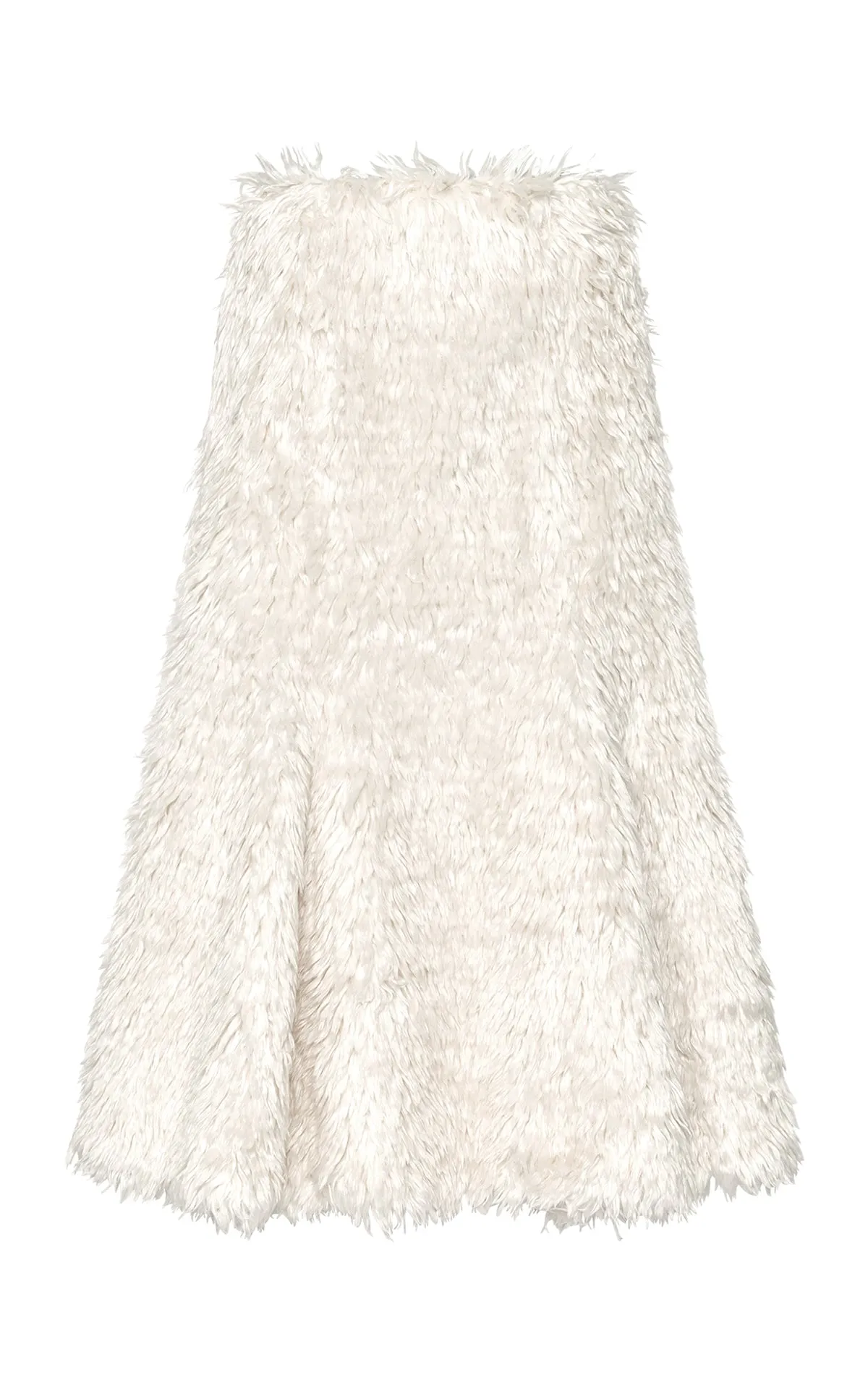 Patterson Midi Skirt in Ivory Silk Fur sold by Gabriela Hearst