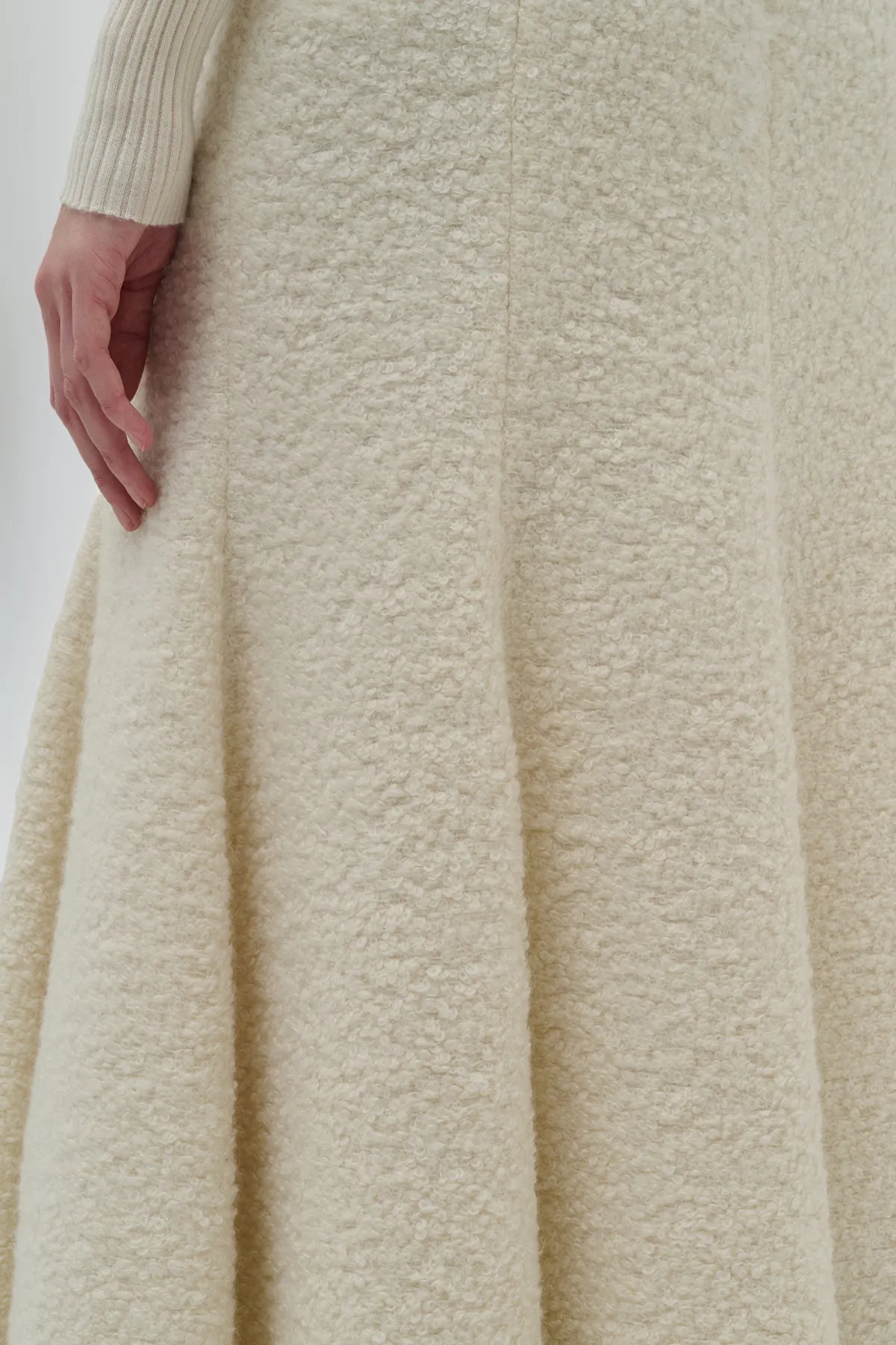 Amy Midi Skirt in Ivory Recycled Cashmere Boucle sold by Gabriela Hearst product image thumbnail 5